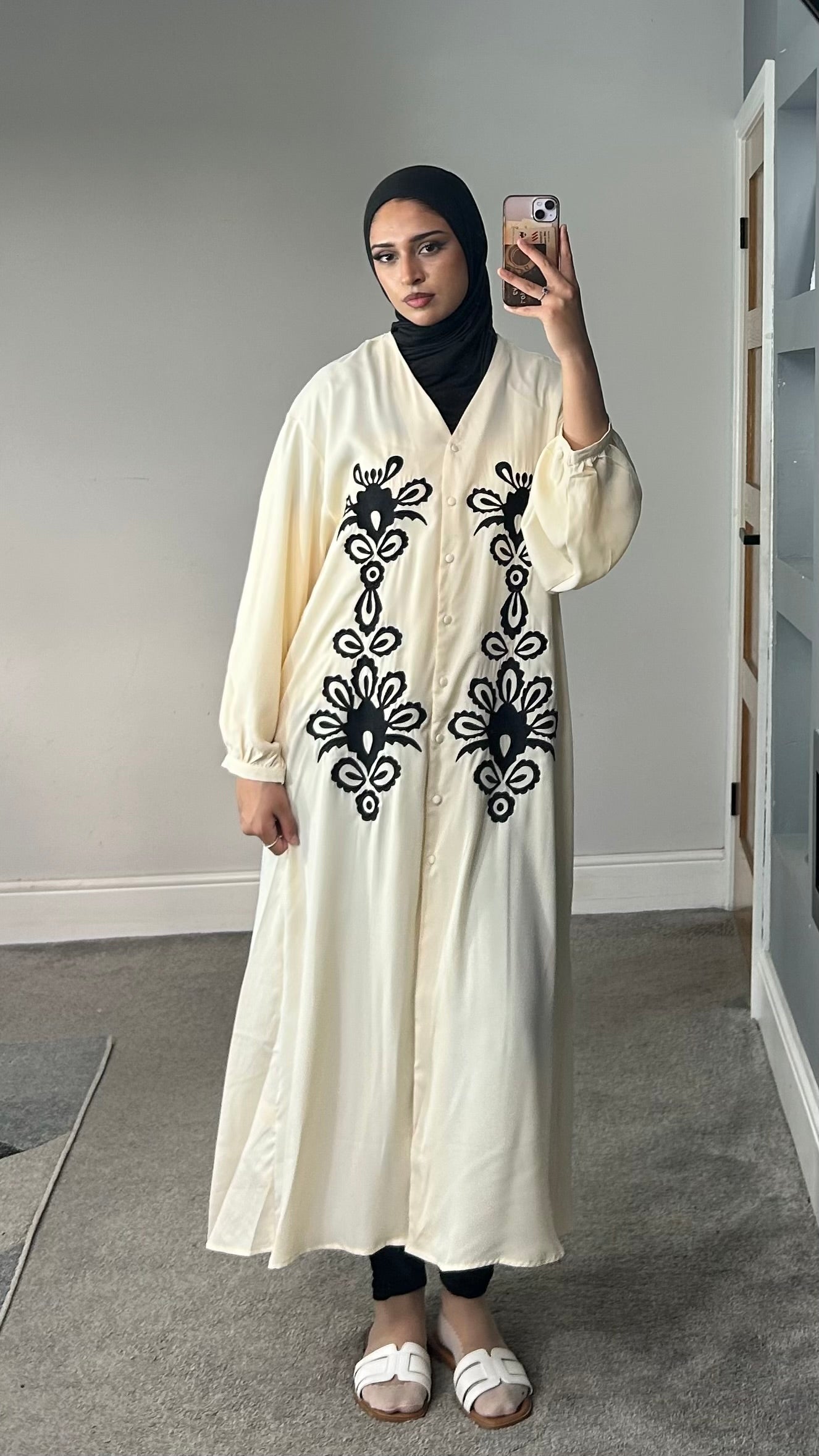 Aliyah Embroidered Silk/Satin Dress