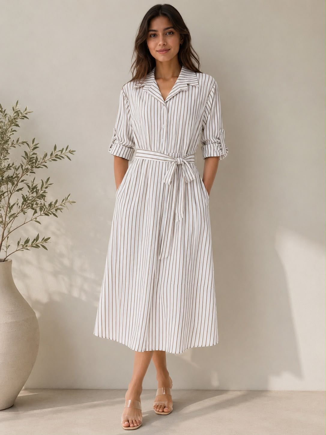 Striped Shirt Dress