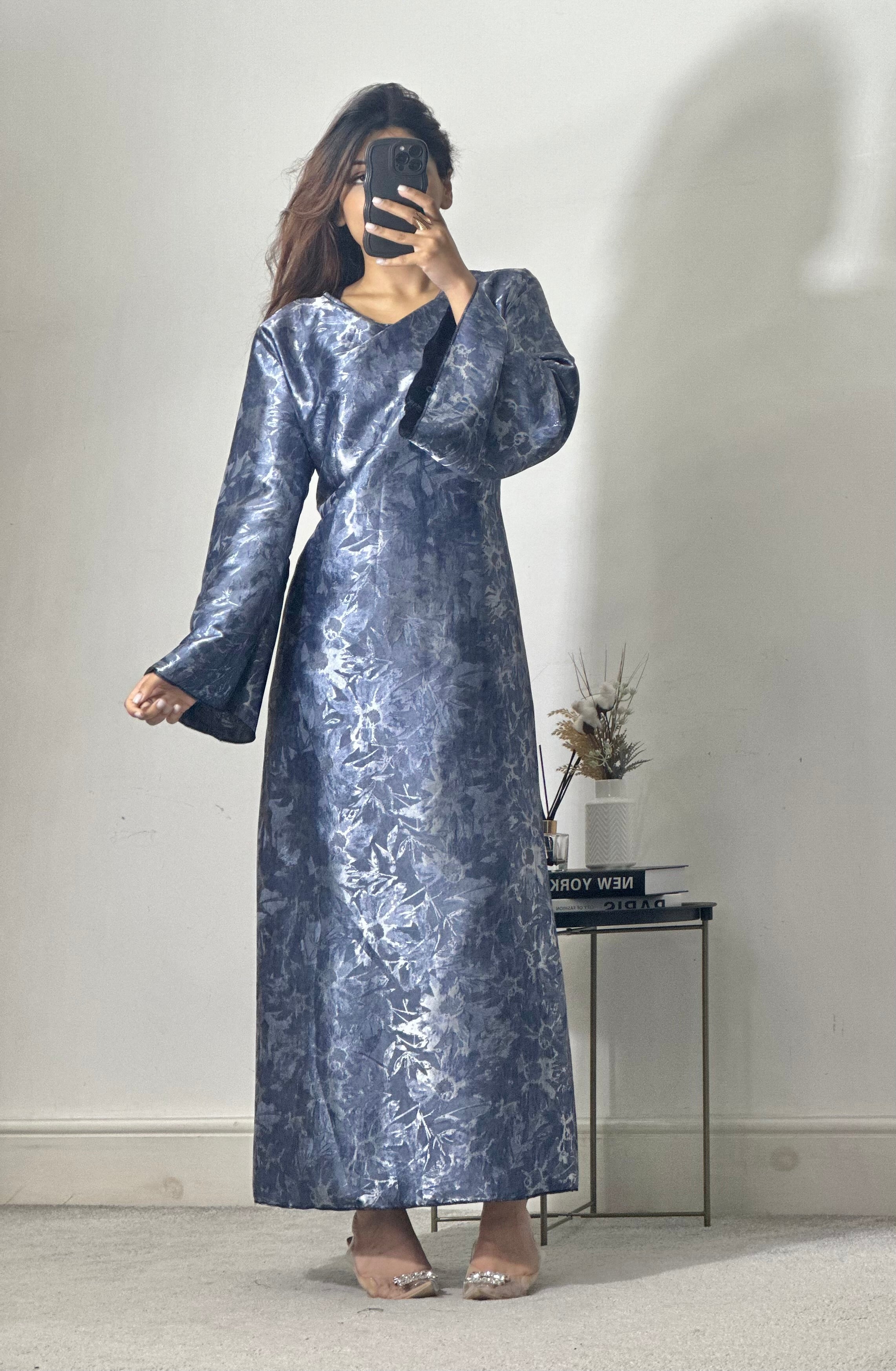 RIBA printed satin dress