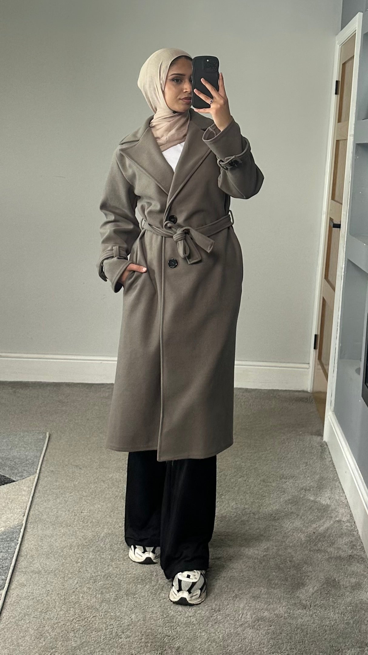 Belted Longline winter coat