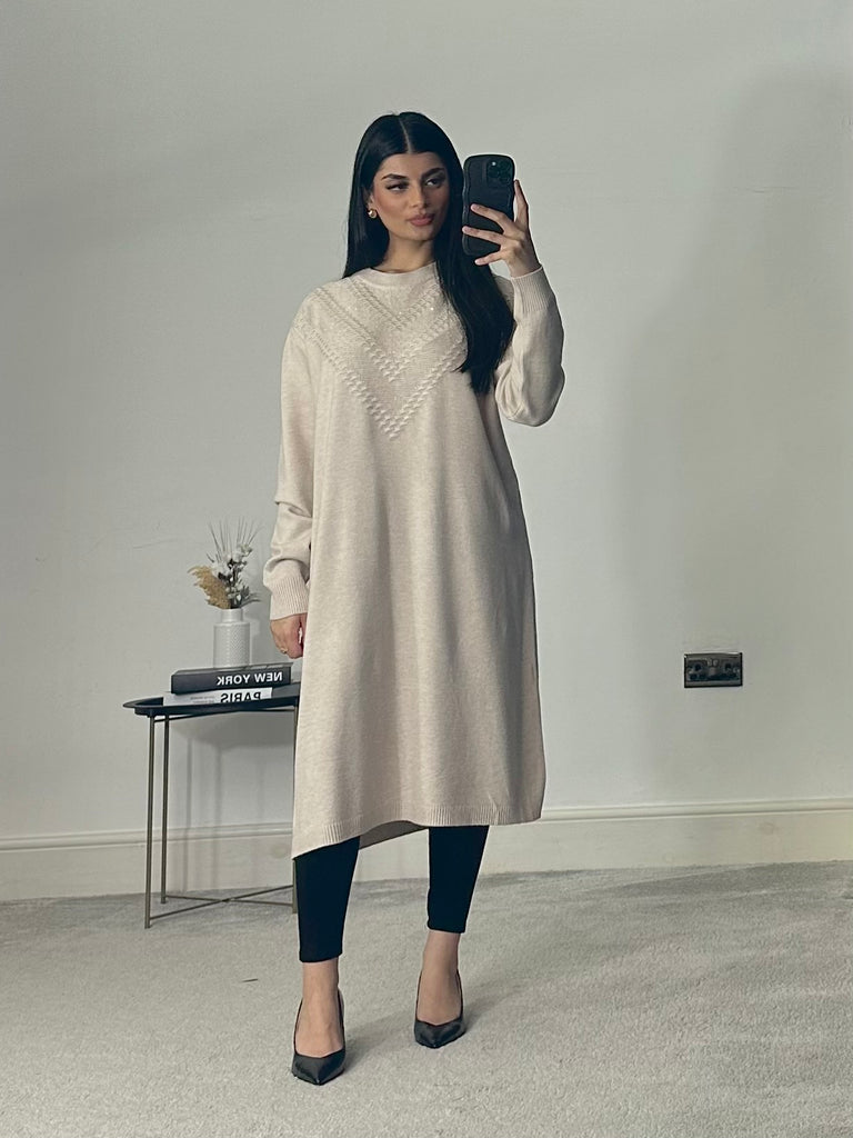 Soft Knitted Modest Long Sleeves Jumper Dress