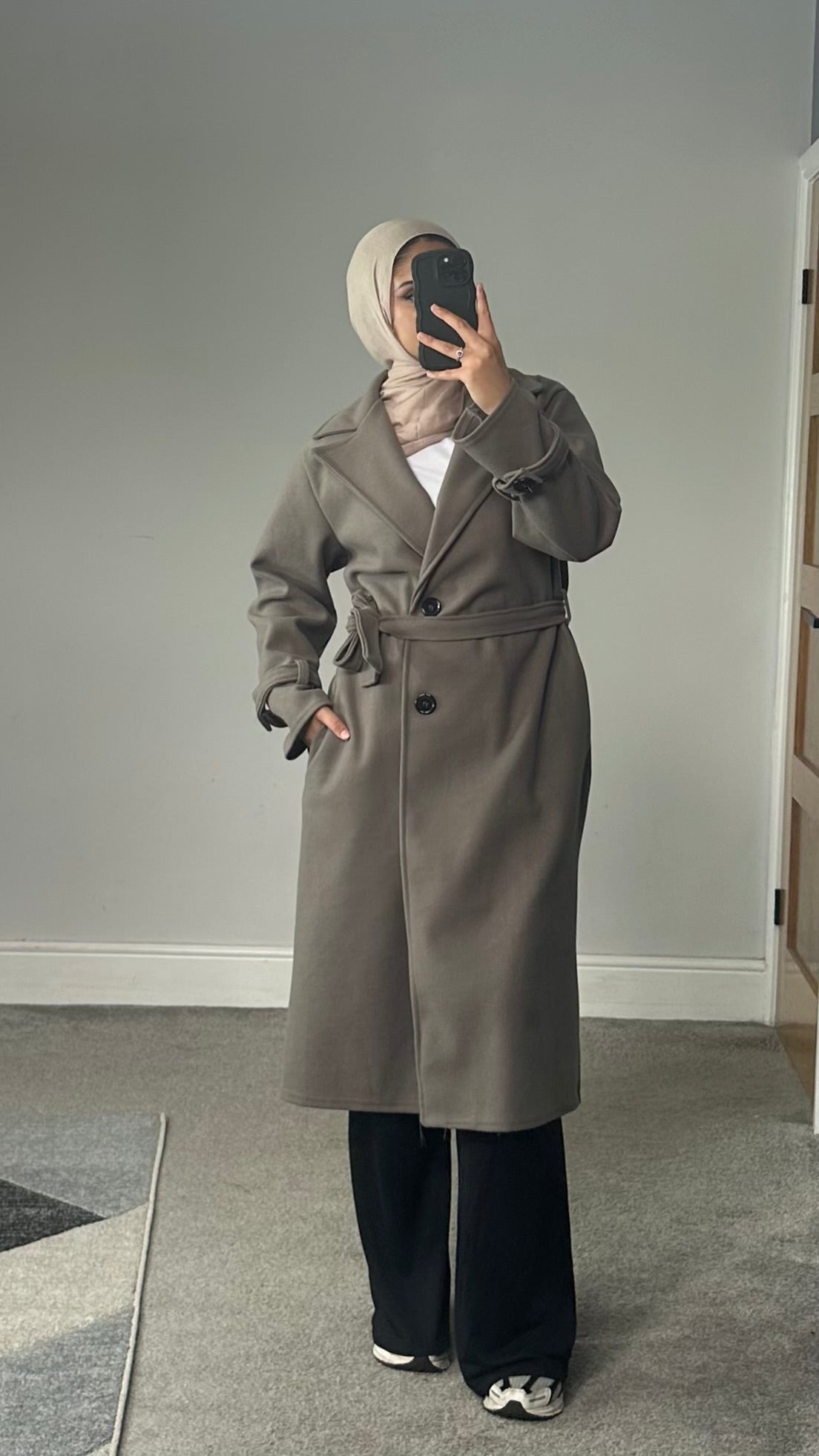 Belted Longline winter coat