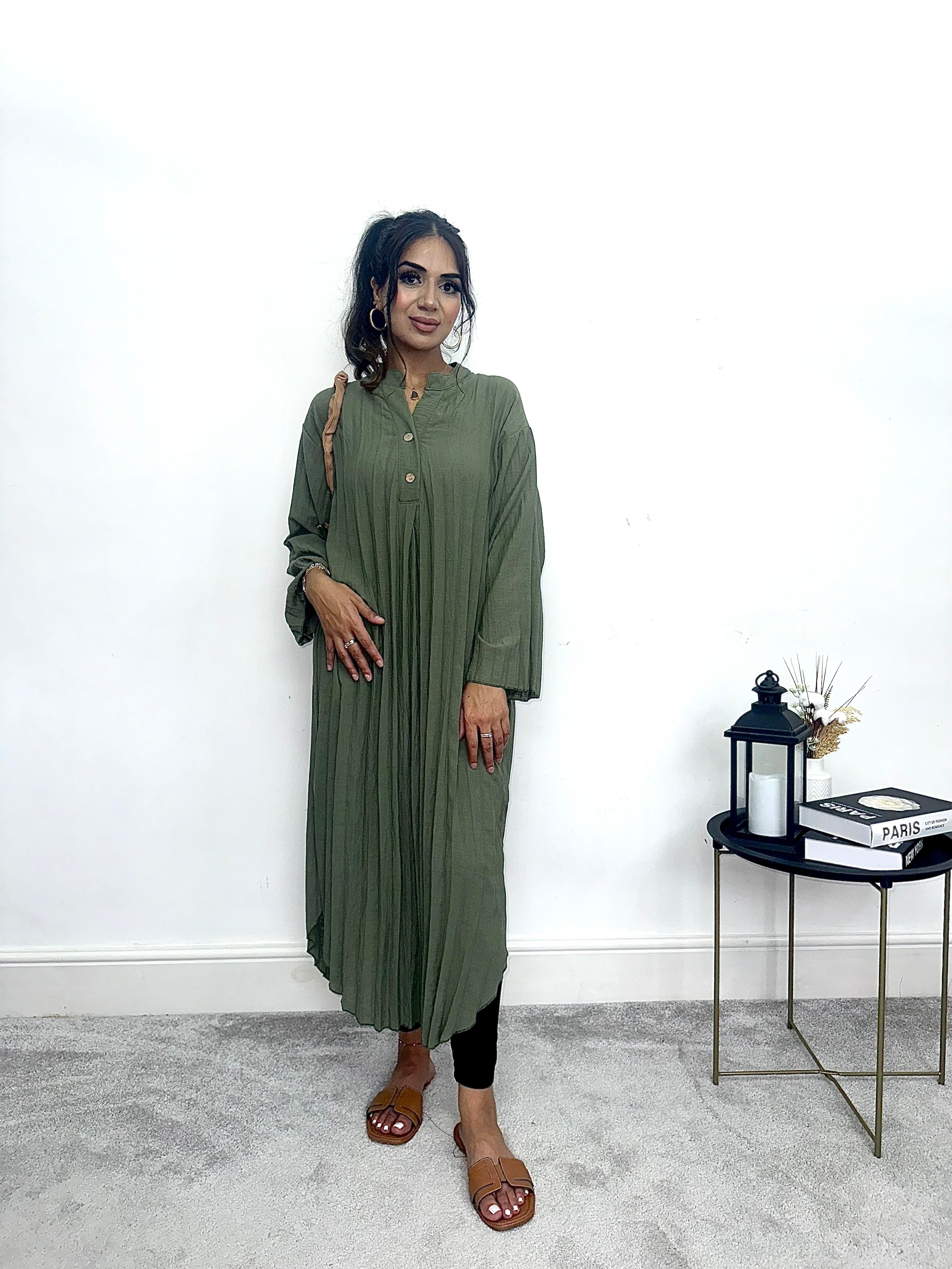 Inayah Pleated Midi Dress