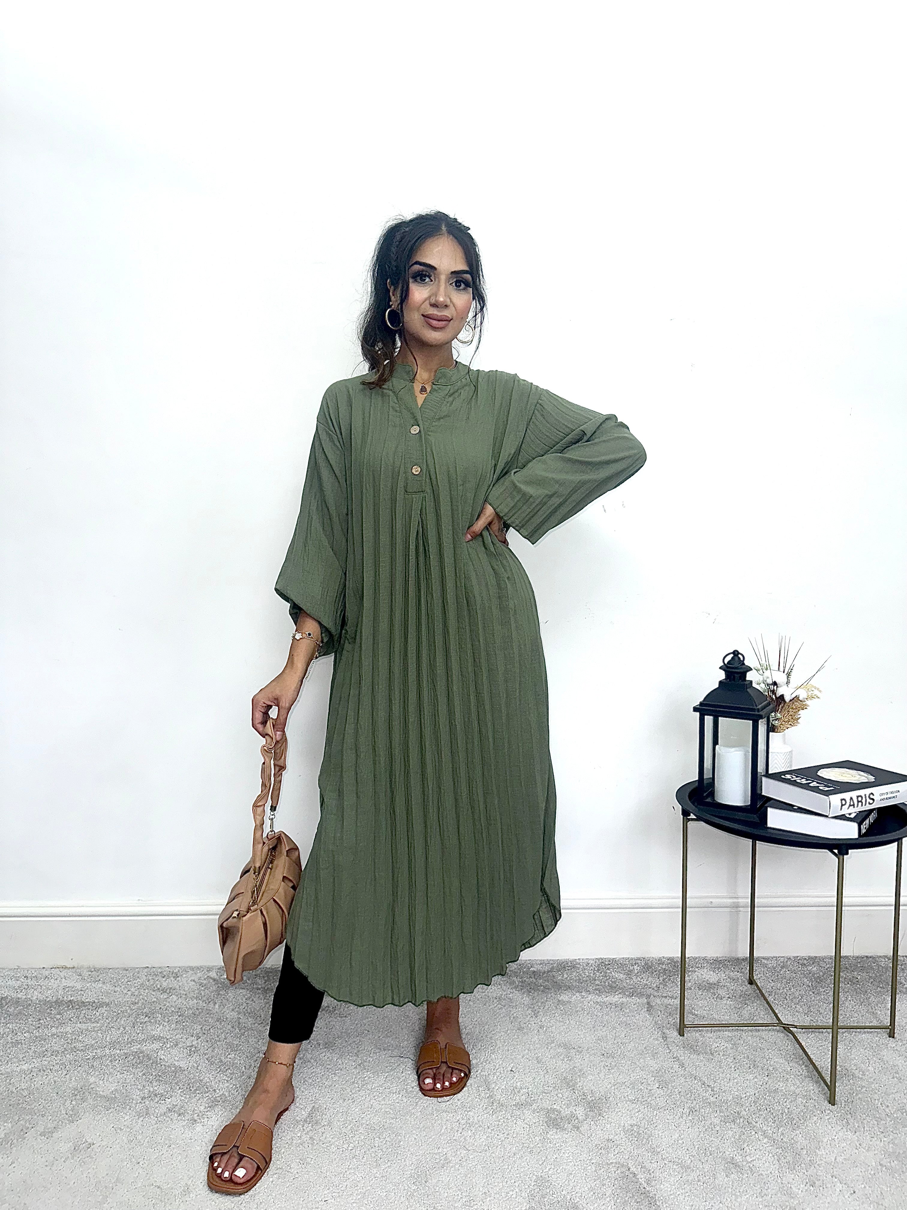 Inayah Pleated Midi Dress