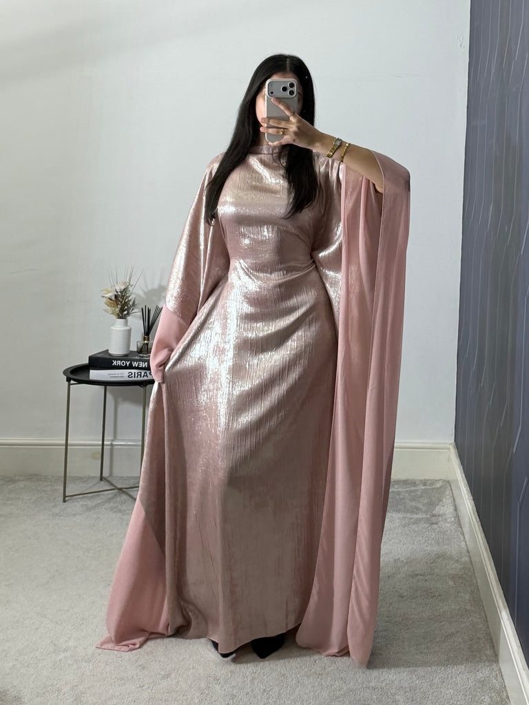 Yusra Metallic Free Size Kaftan with adjustable inner belt