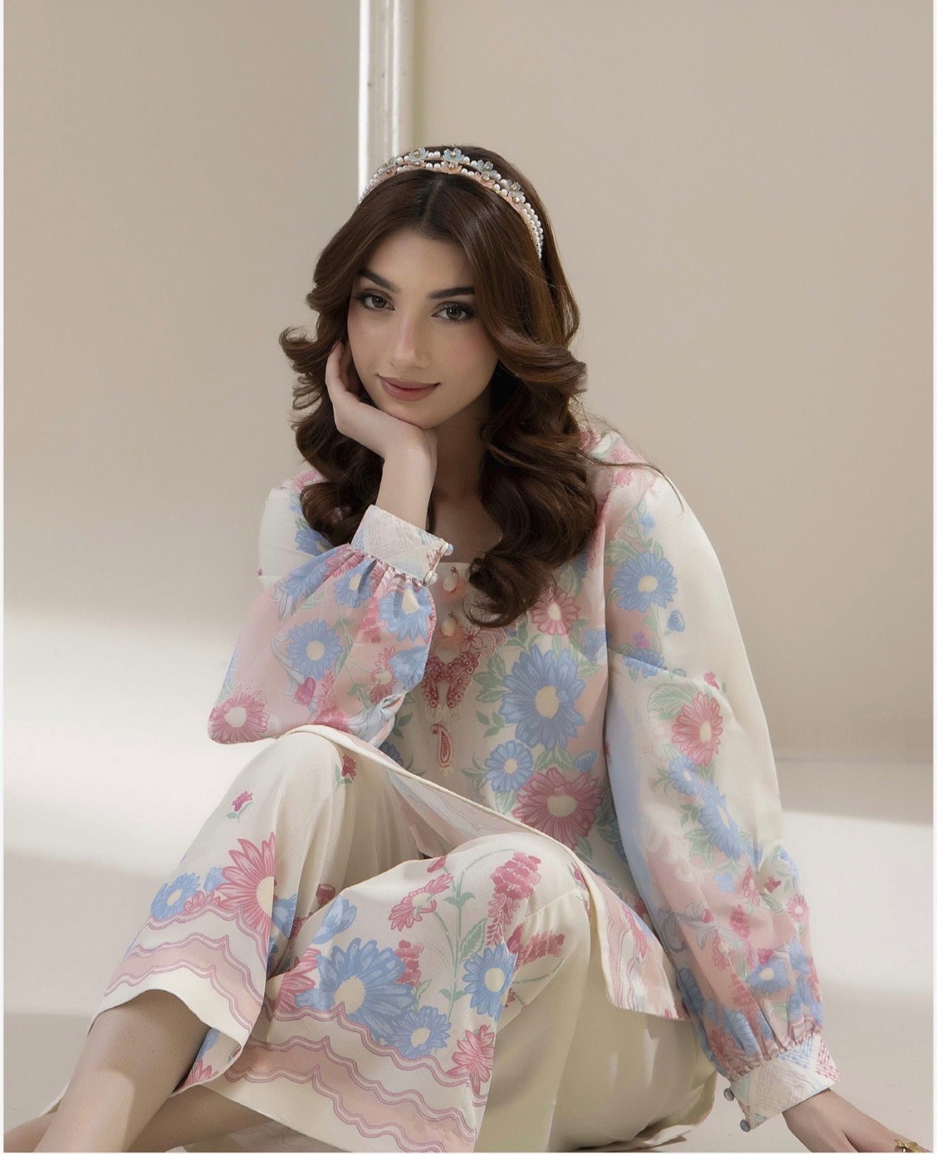 Aaira Printed Modest wear Pakistani Style Co-ord set