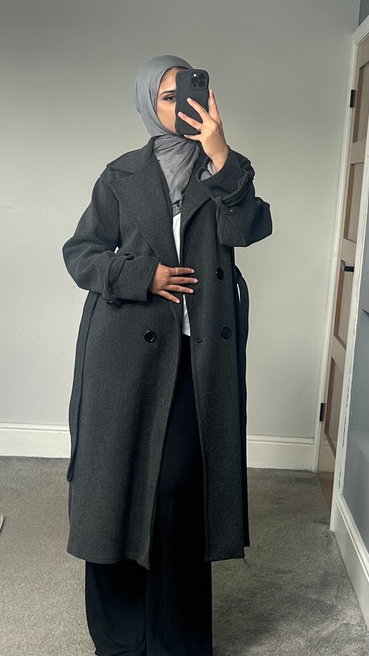 Belted Longline winter coat