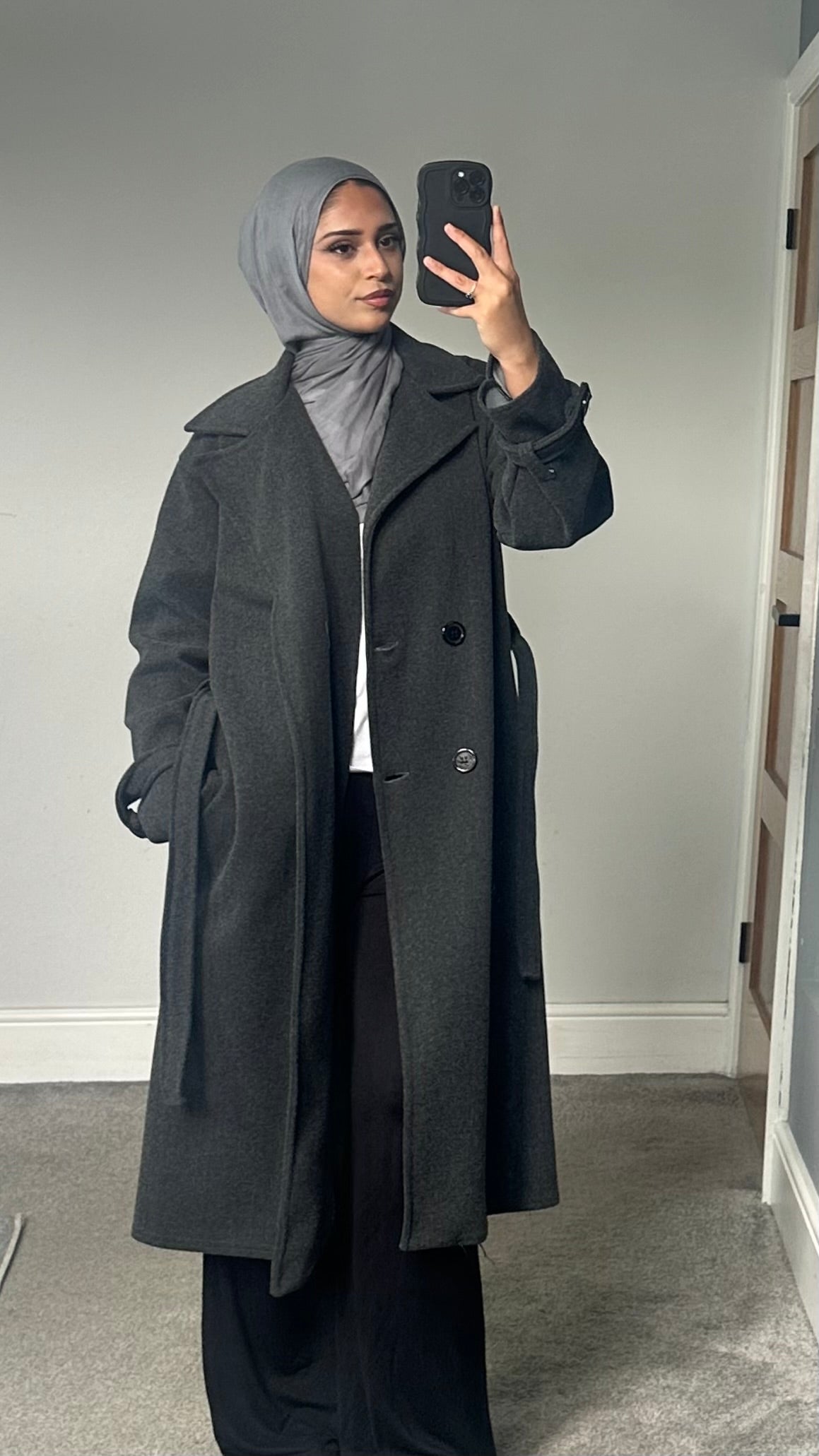 Belted Longline winter coat