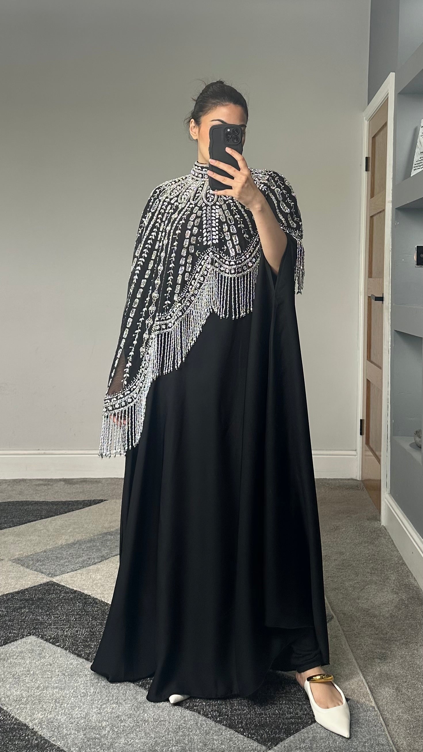 Amaya Silver Embellished Close Abaya/Dress