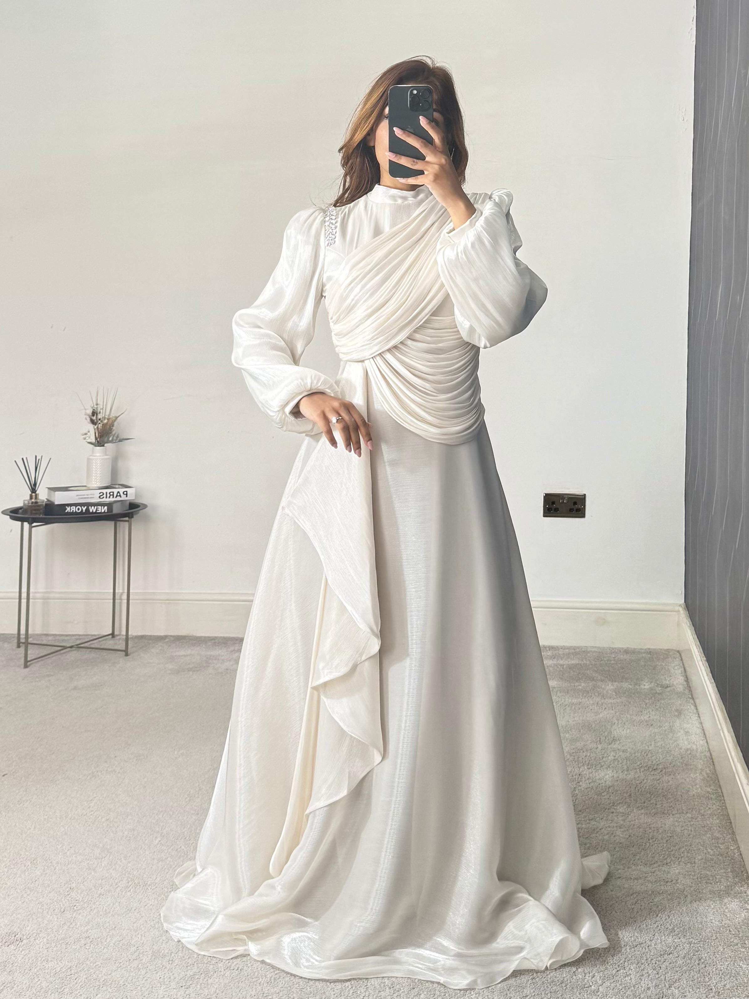 Faryal Modest Dress (Stone)