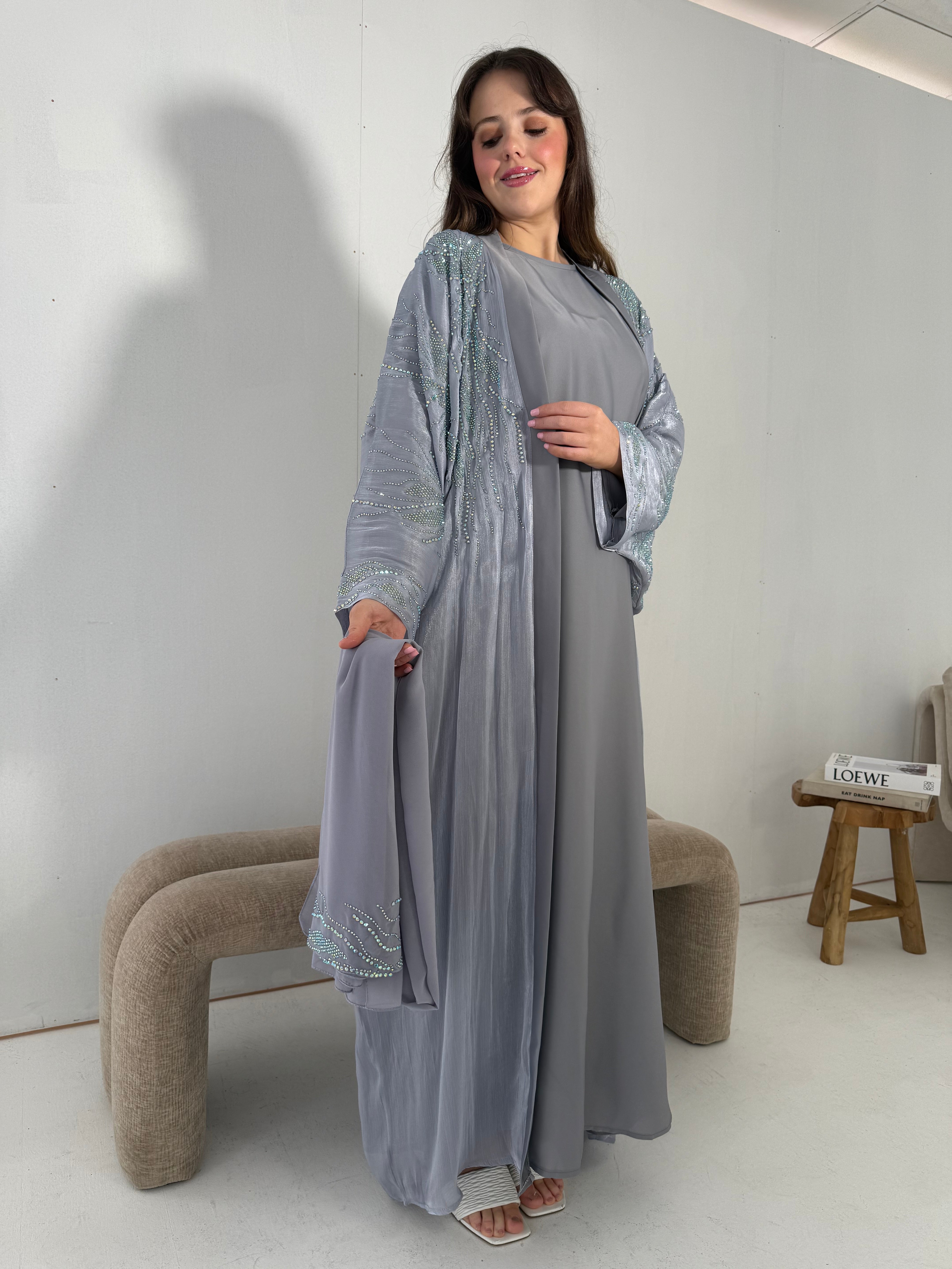 Al-Jawhara Embellished 2 pcs abaya set