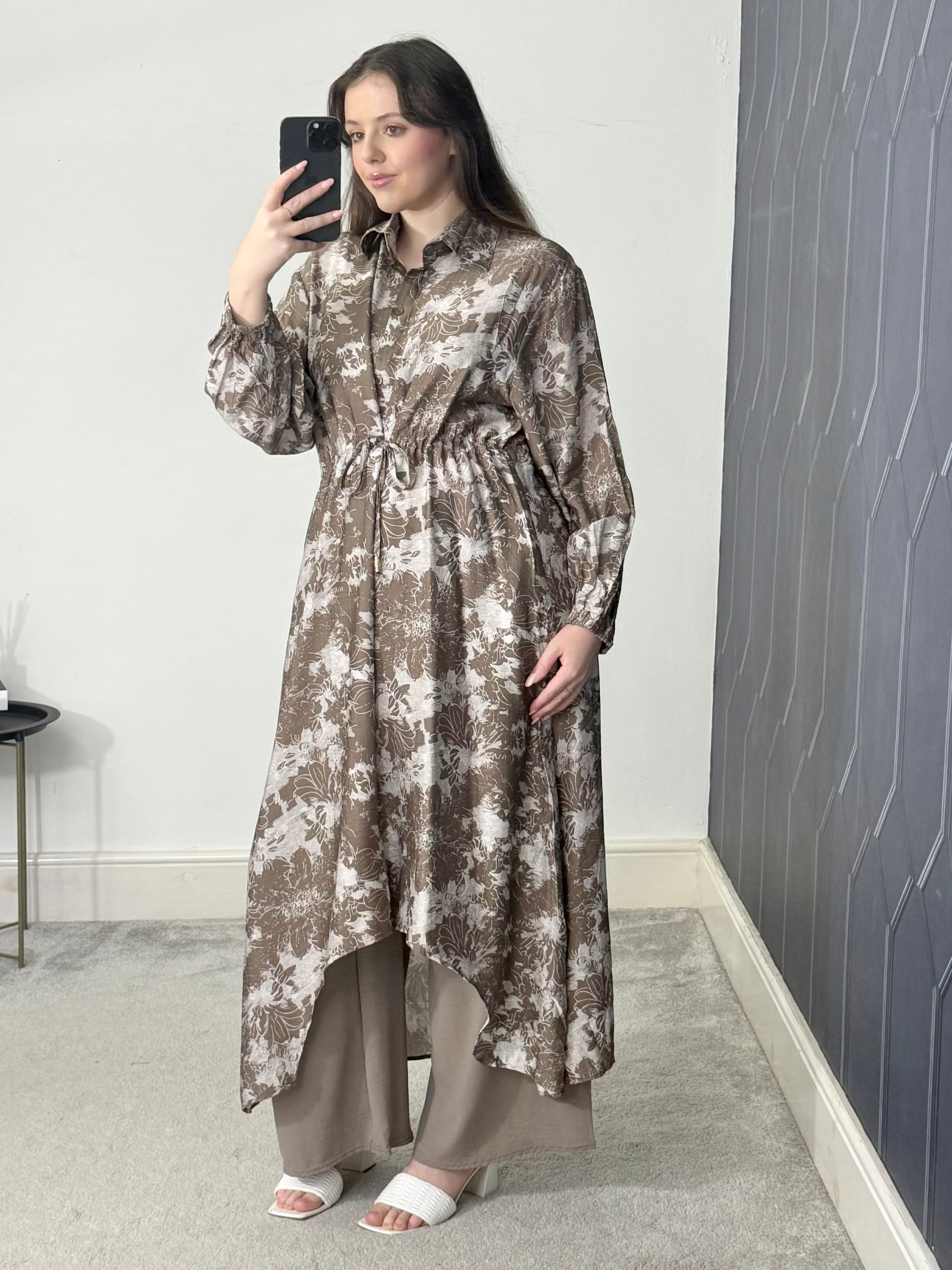 Printed hi low 2 piece co-ord set