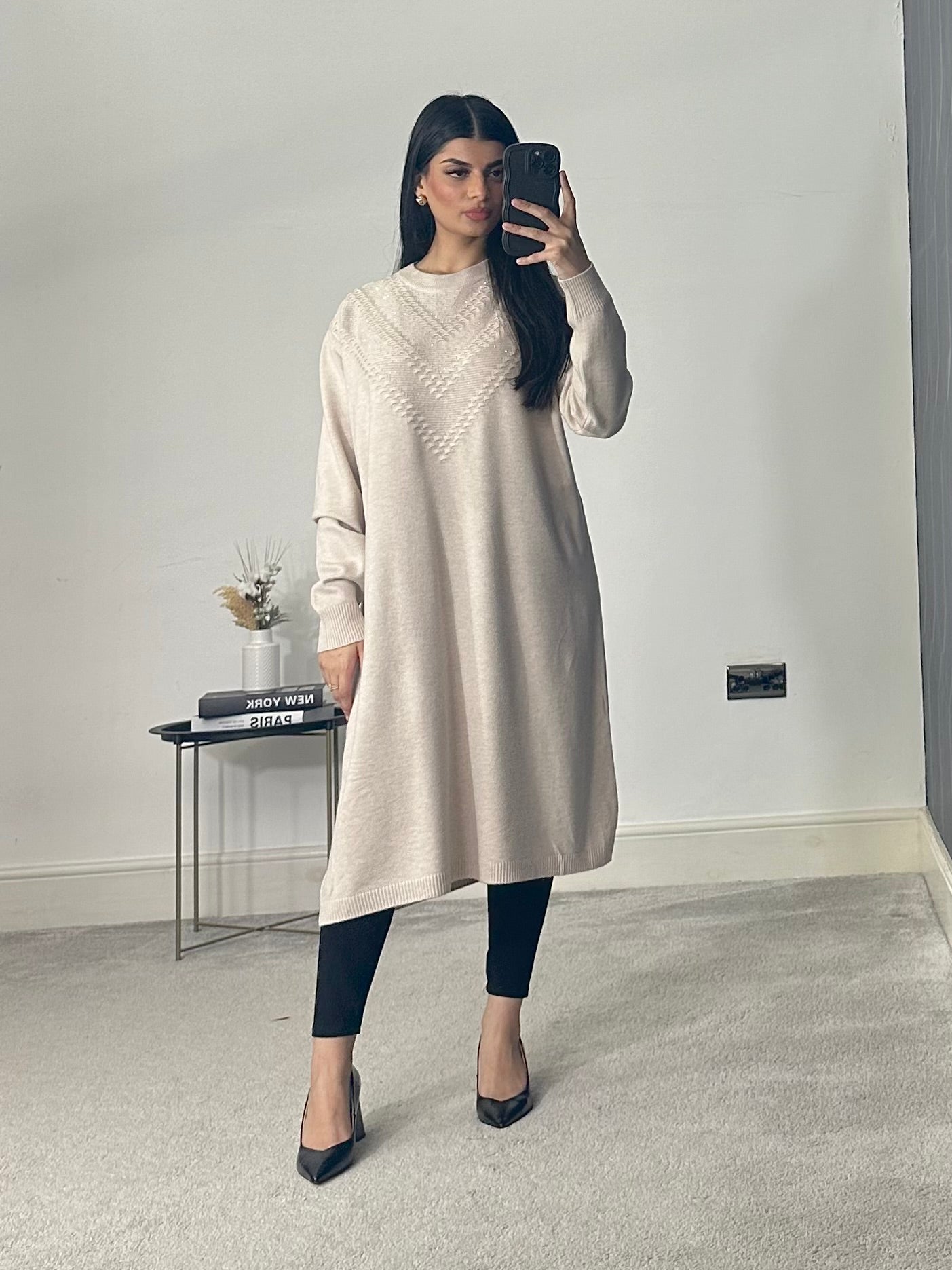 Soft Knitted Modest Long Sleeves Jumper Dress