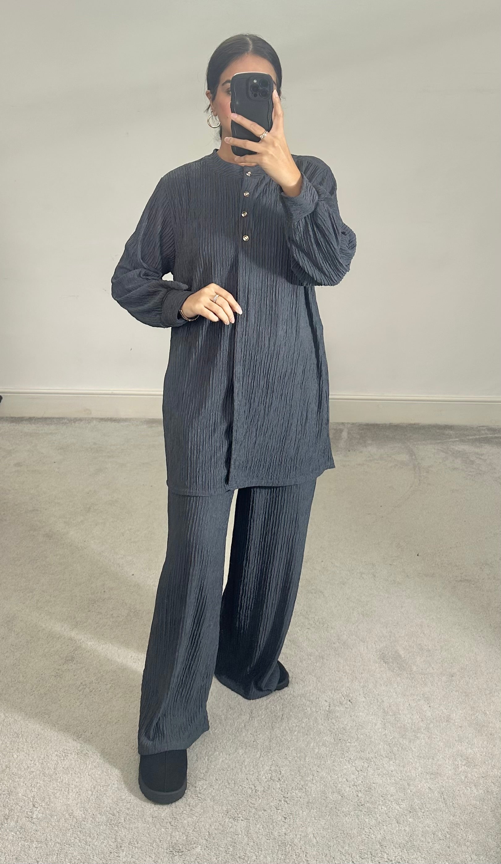 Huda Crinkle 2 piece co ords set