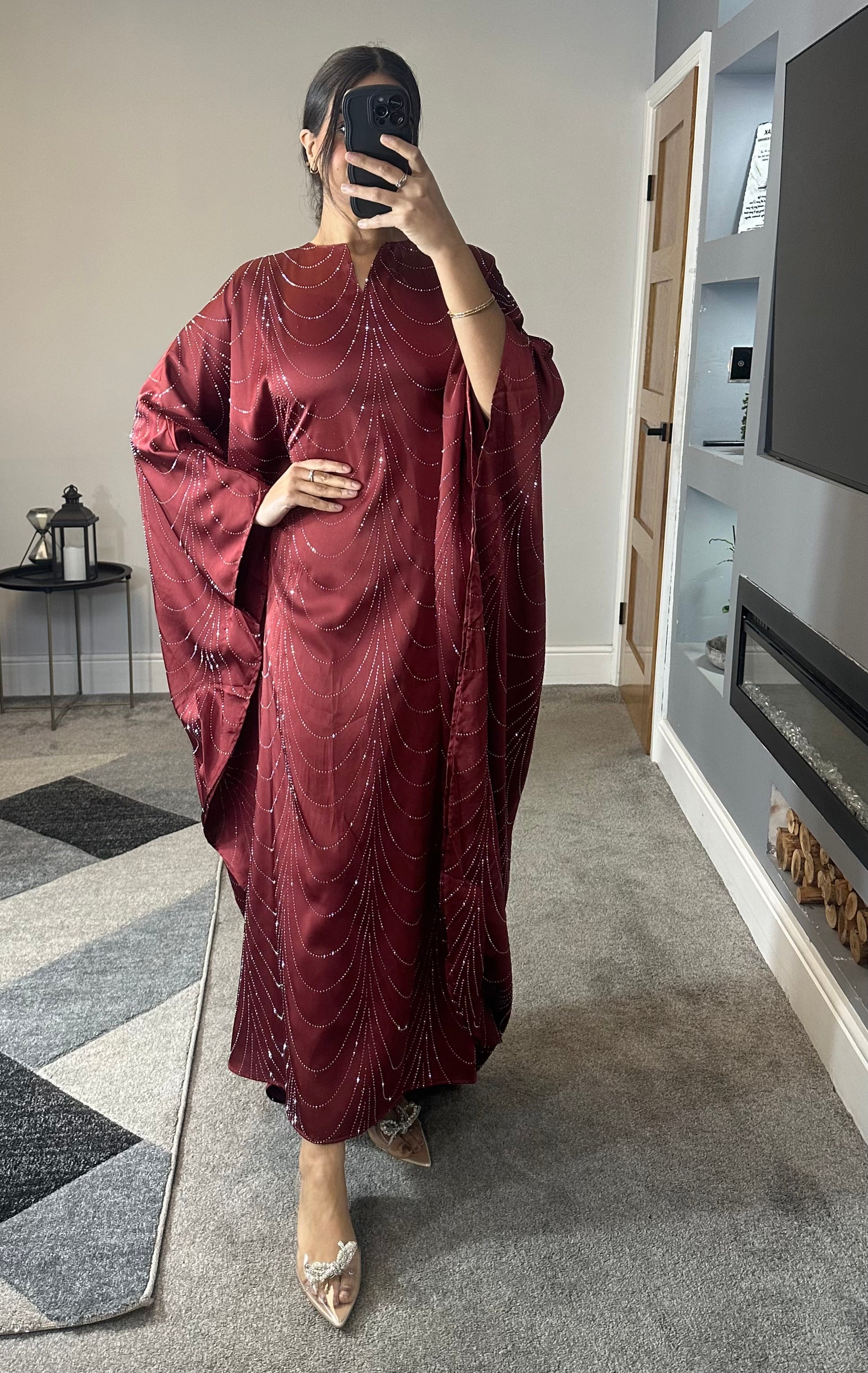 Nabeela Rhinestone Kaftan/Abaya