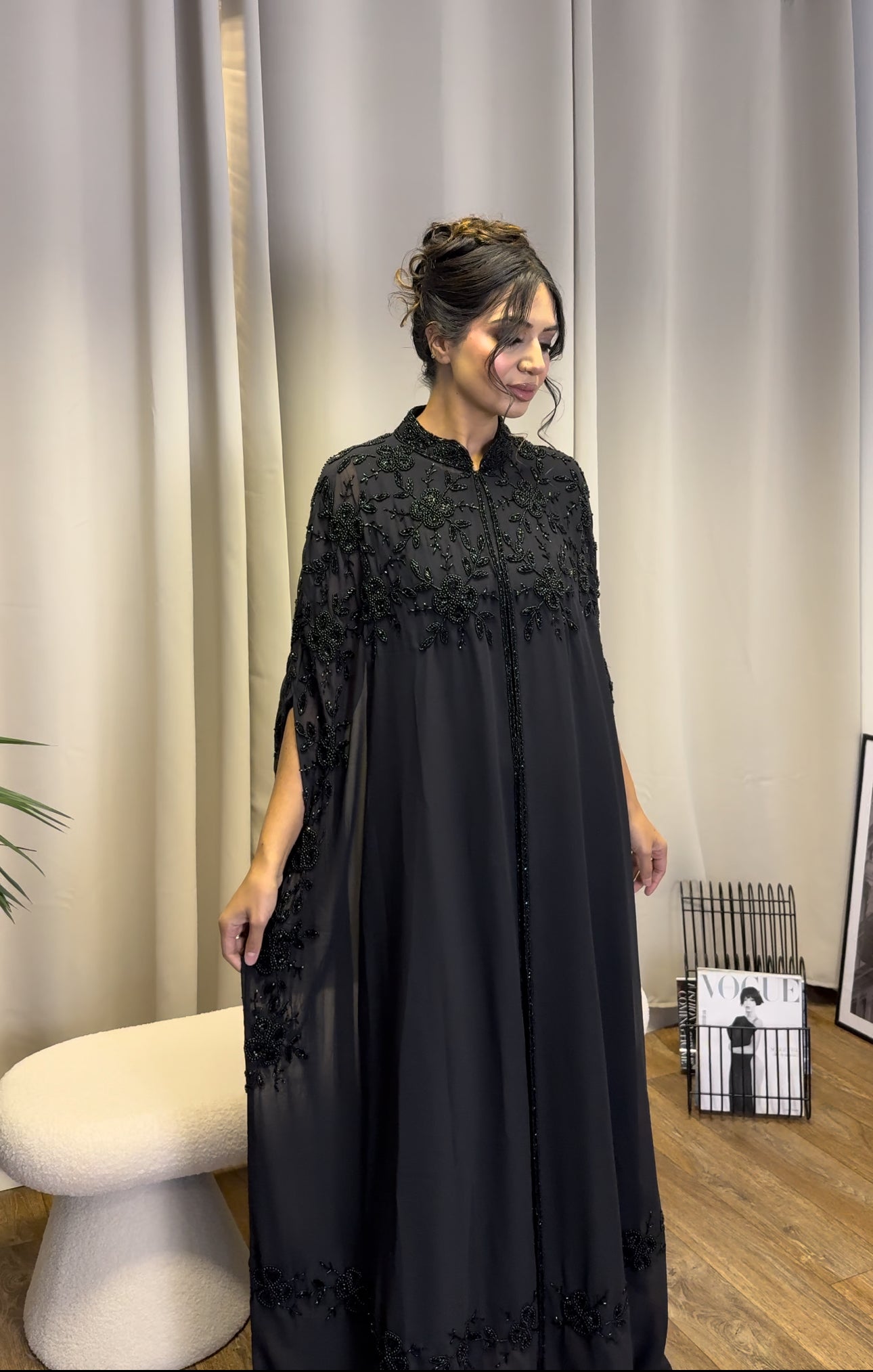 Luxurious Black Cape Abaya