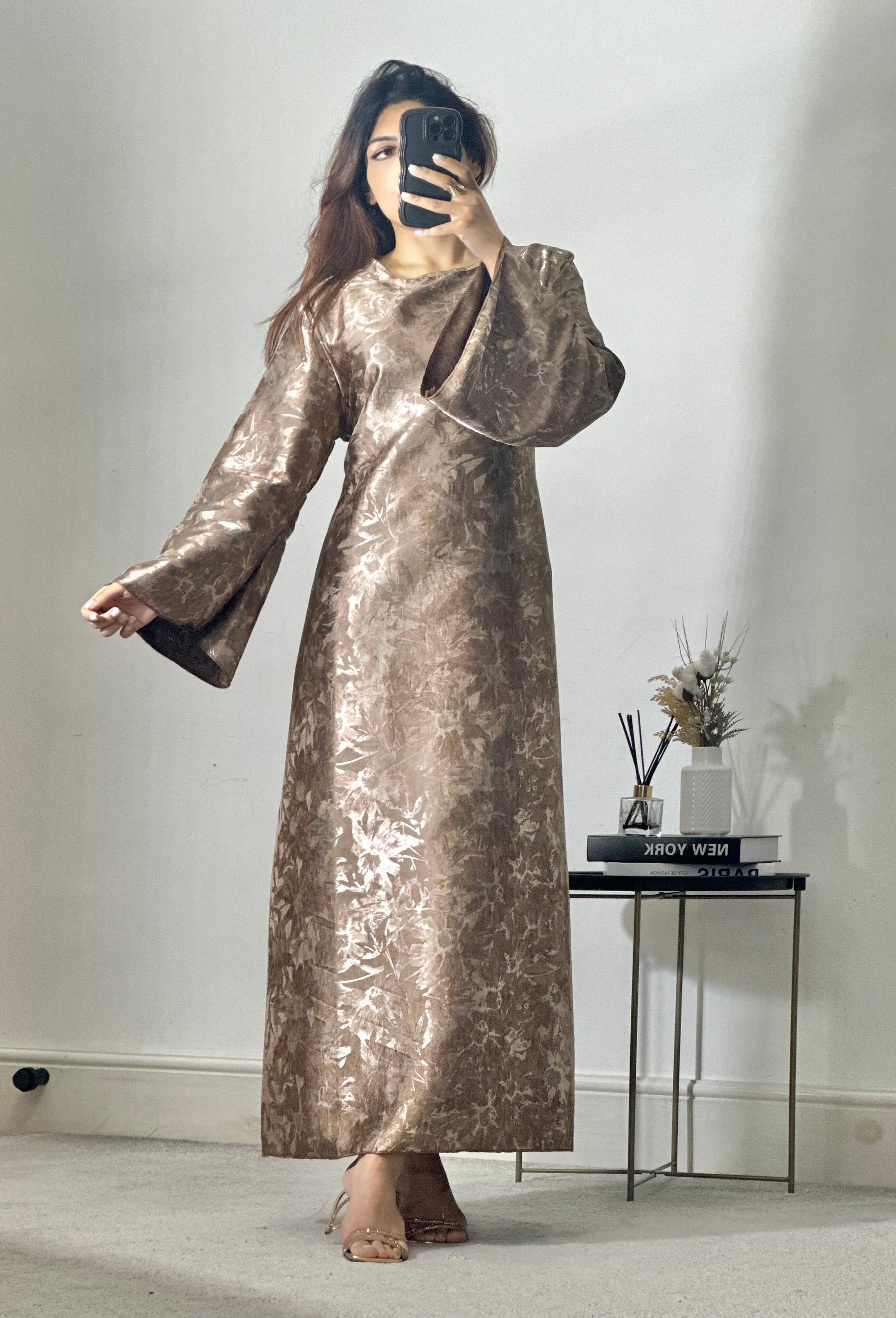 RIBA printed satin dress
