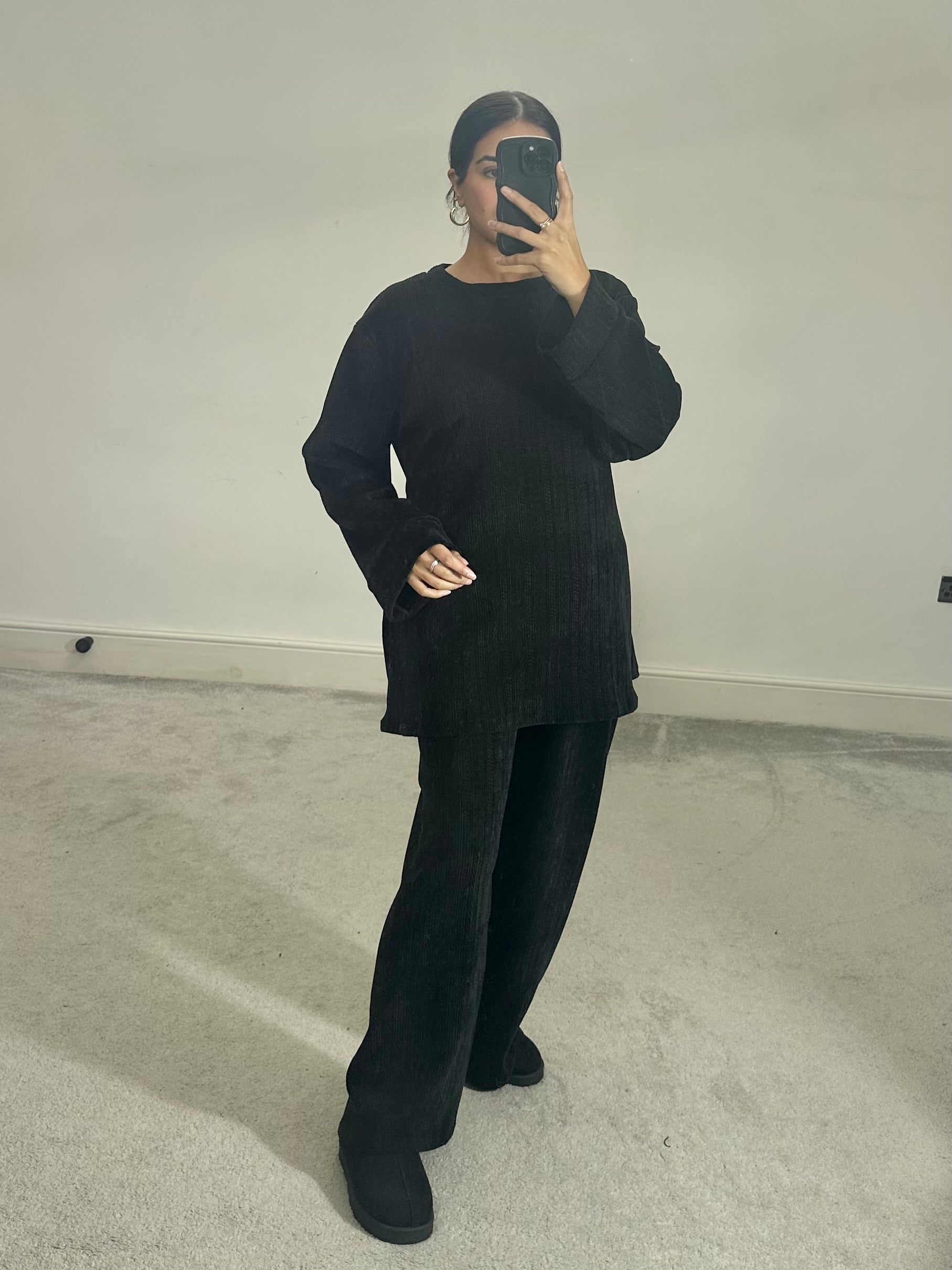Textured velvet feel corduroy 2 piece co ord set