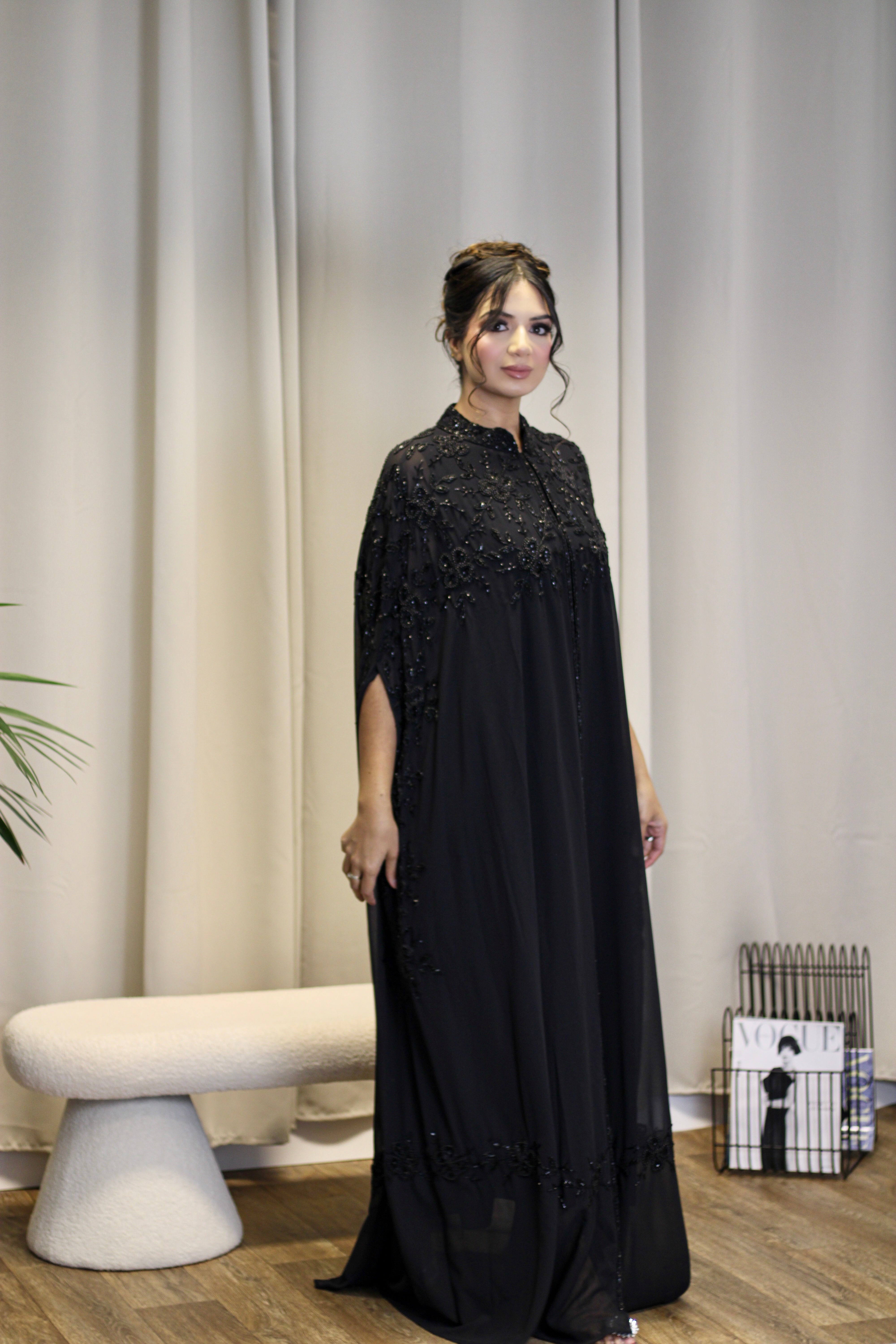 Luxurious Black Cape Abaya