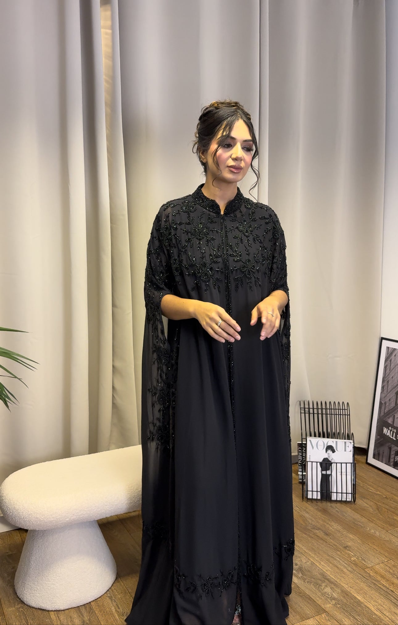 Luxurious Black Cape Abaya