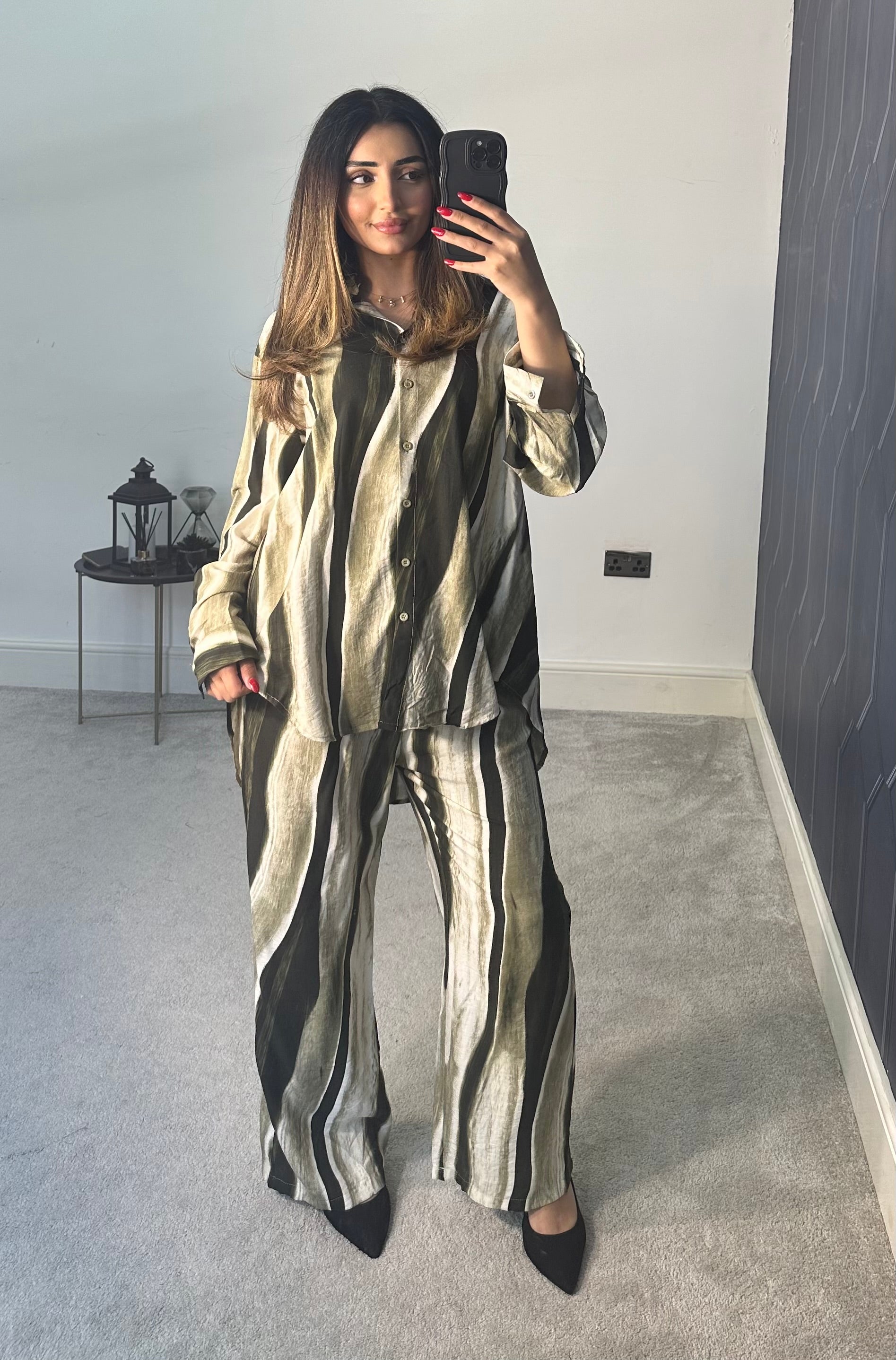 Marbel Print Shirt Style 2 piece set