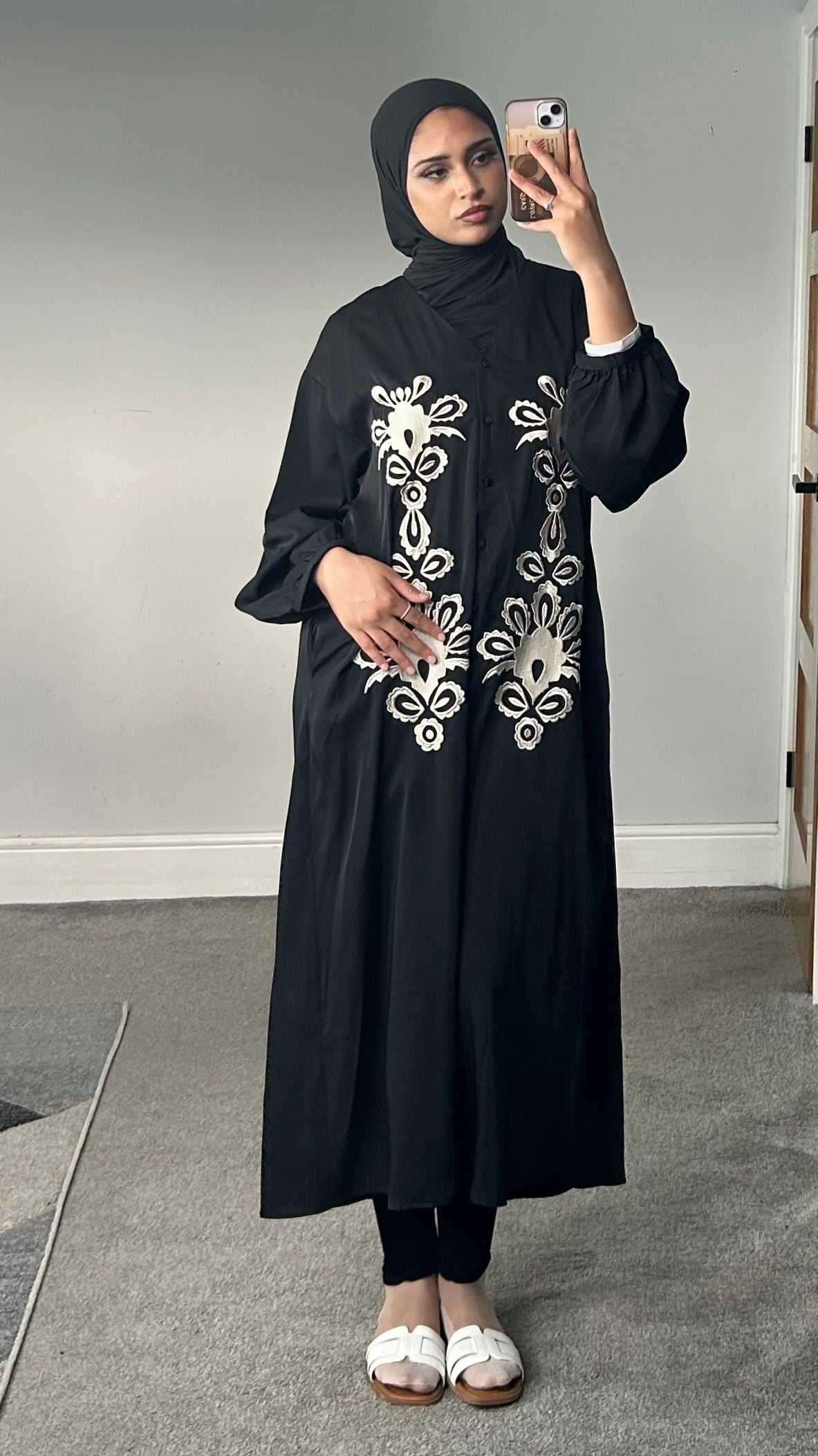 Aliyah Embroidered Silk/Satin Dress
