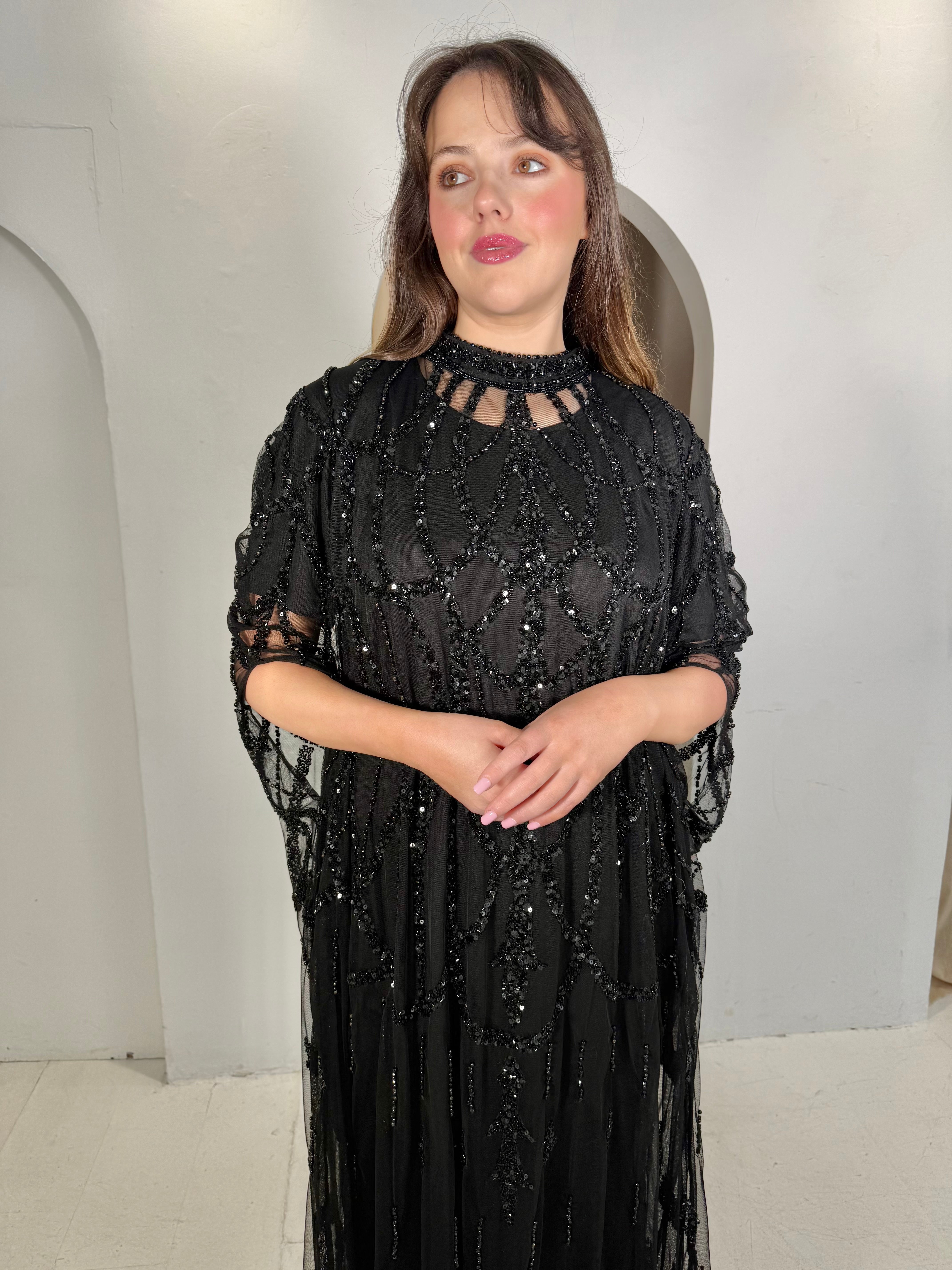 Jumana Embellished Abaya/Dress (Black)