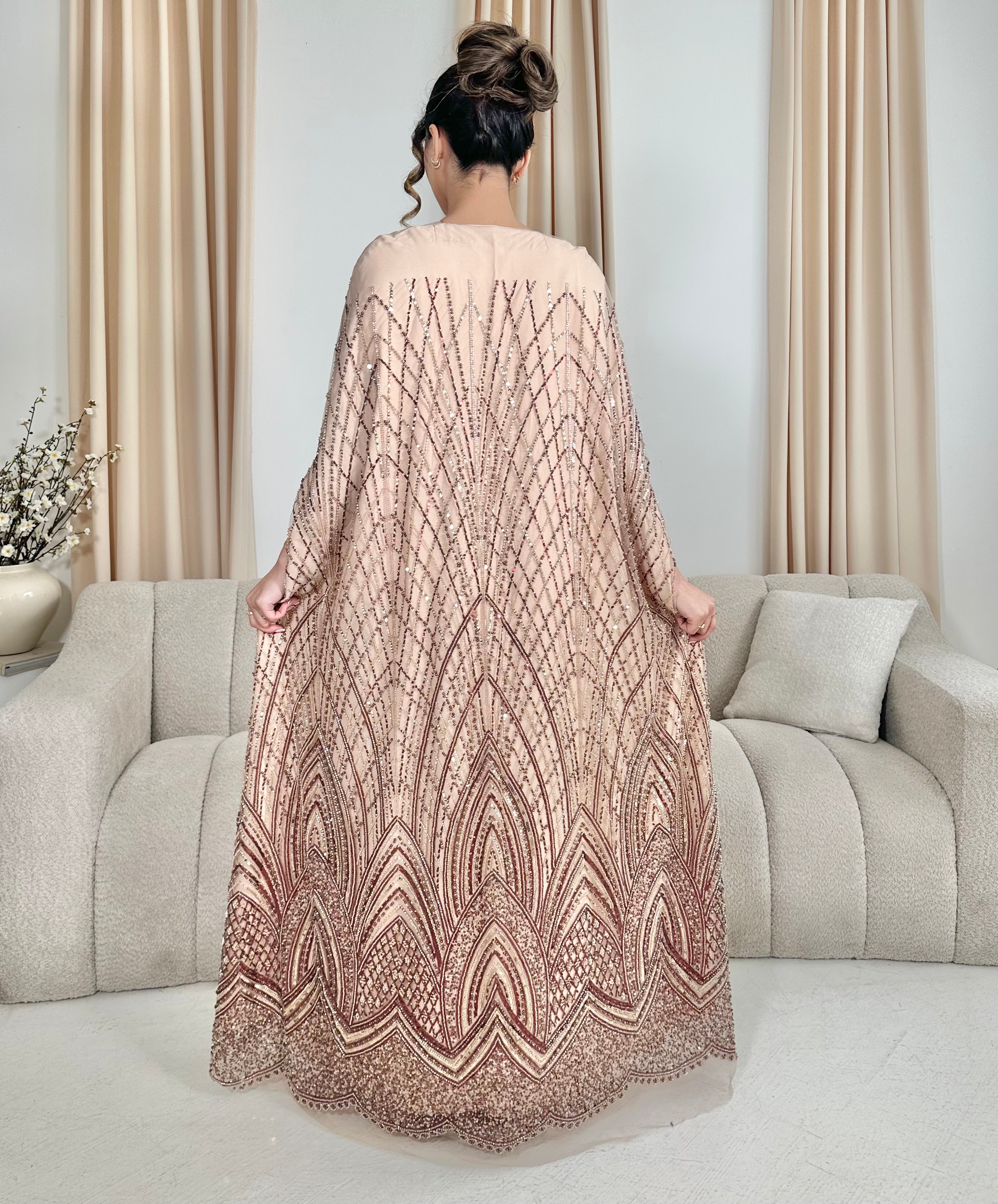 Aisha Heavily Embellished Cape/Dress