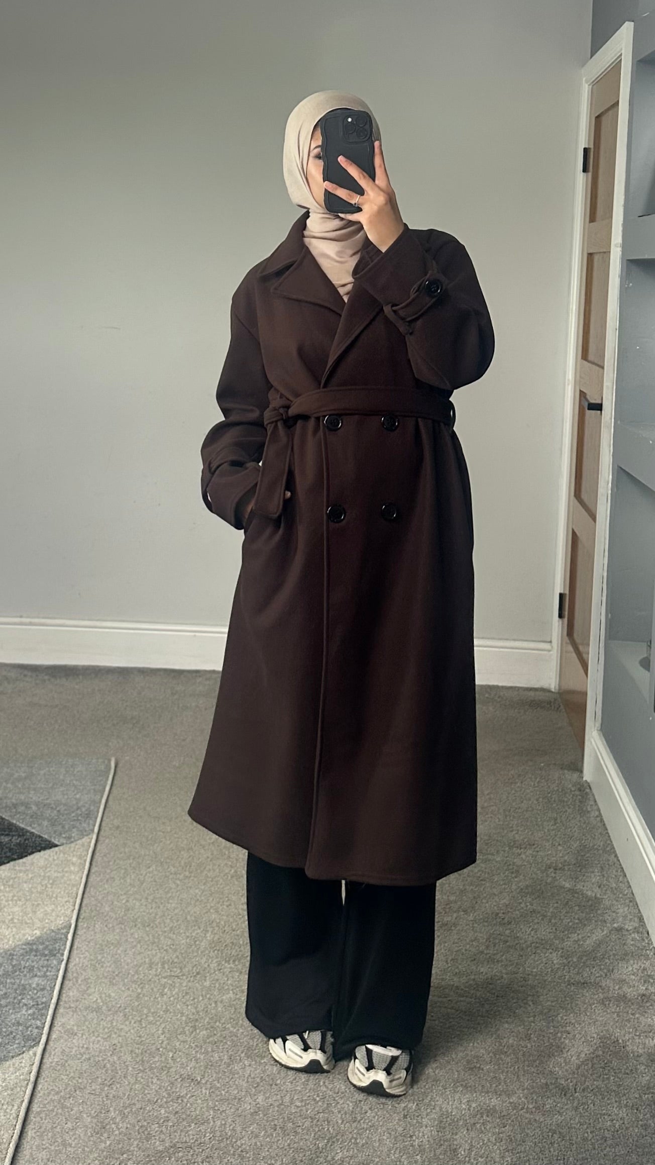Belted Longline winter coat