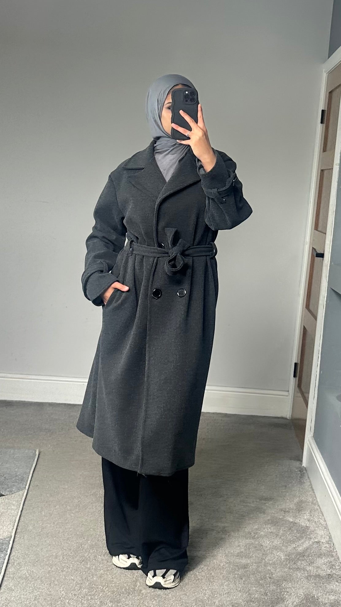 Belted Longline winter coat