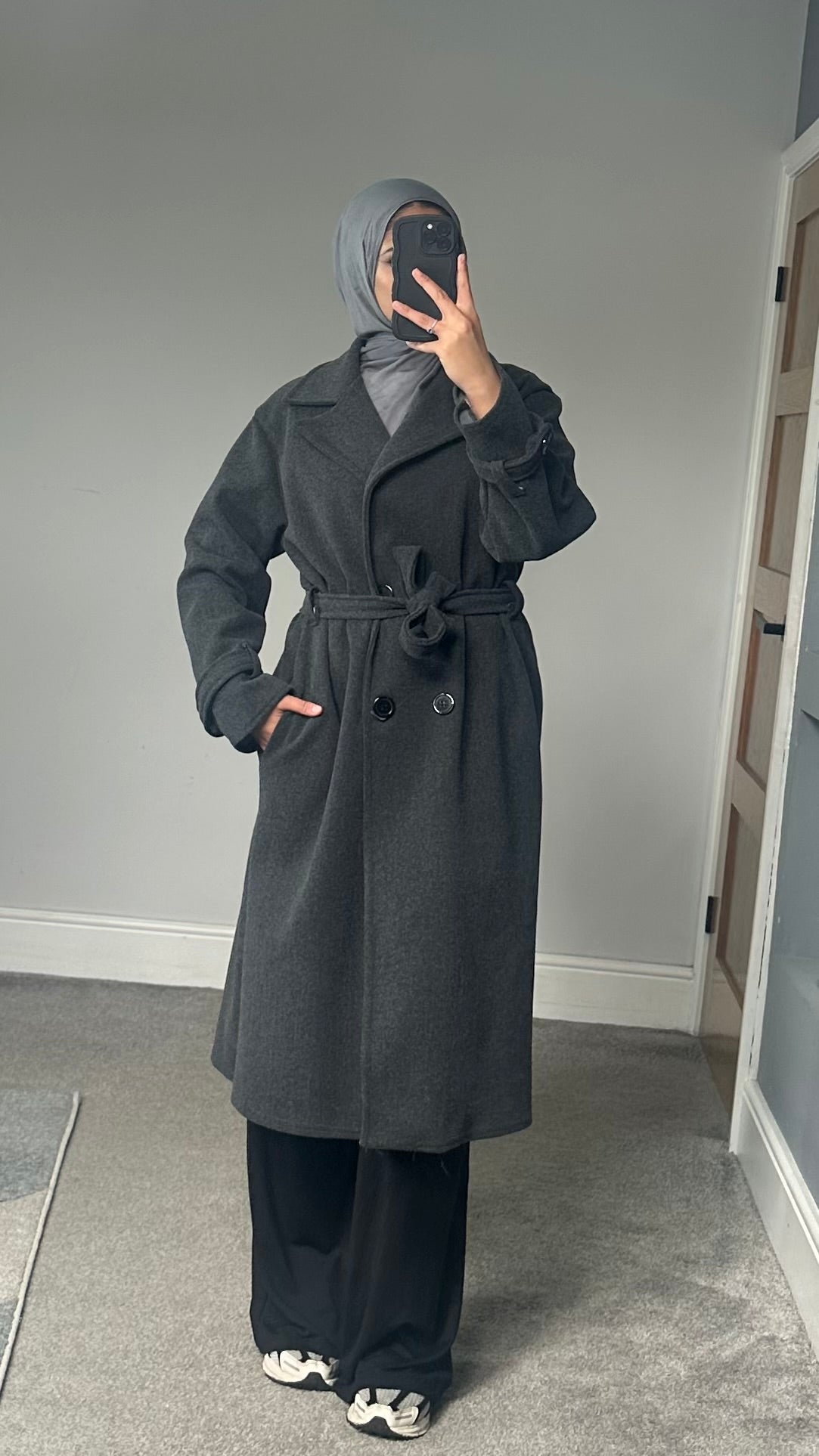 Belted Longline winter coat