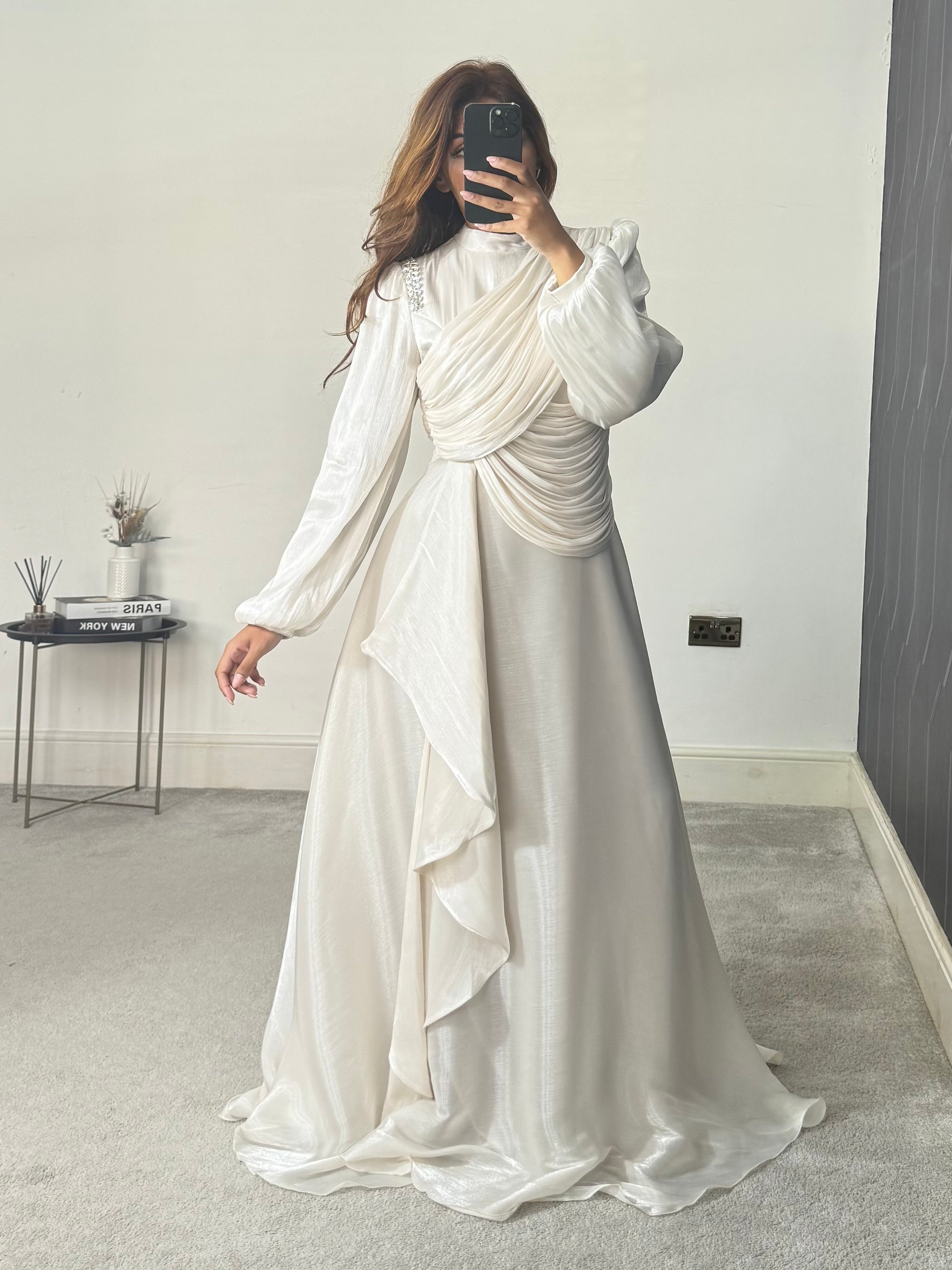 Faryal Modest Dress (Stone)