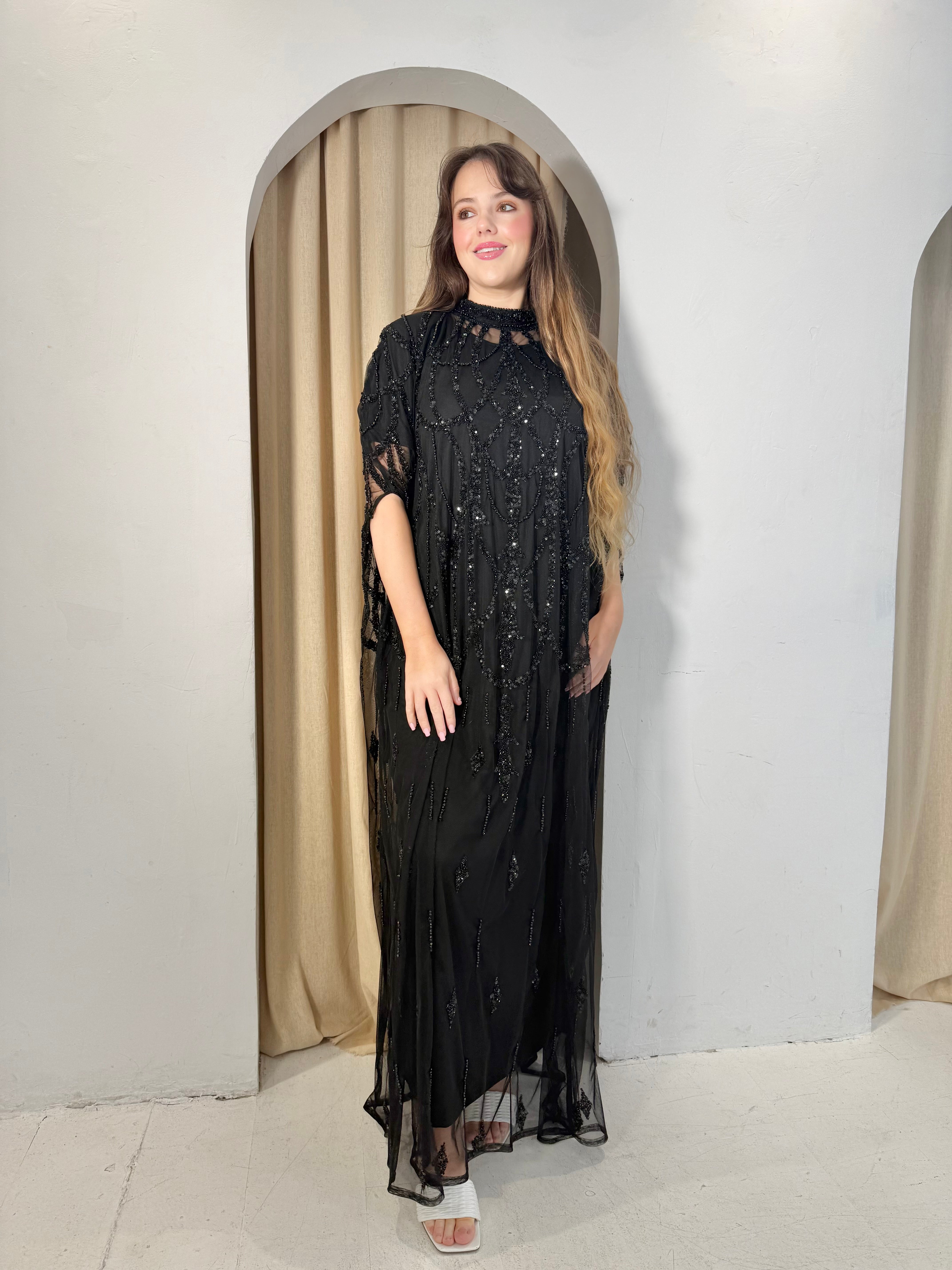 Jumana Embellished Abaya/Dress (Black)