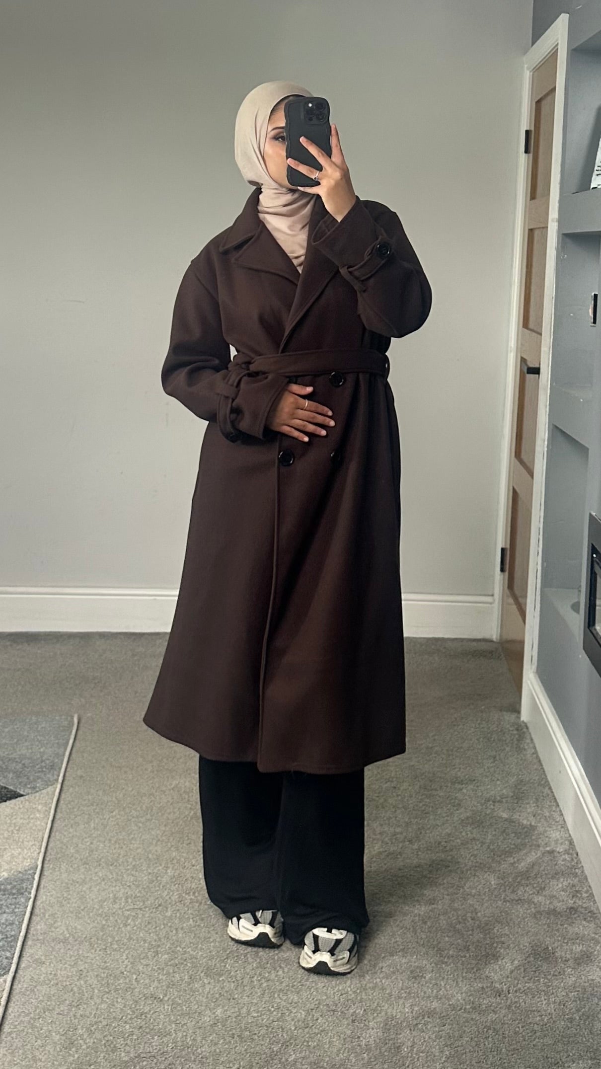 Belted Longline winter coat