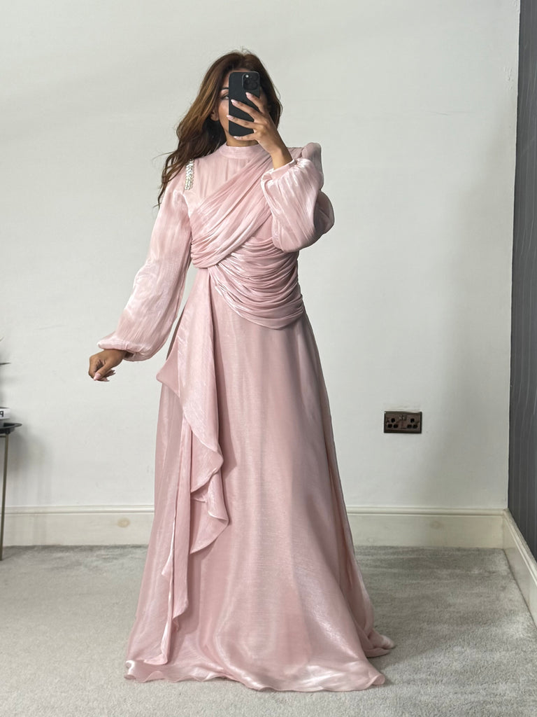Faryal Modest Dress (Blush)