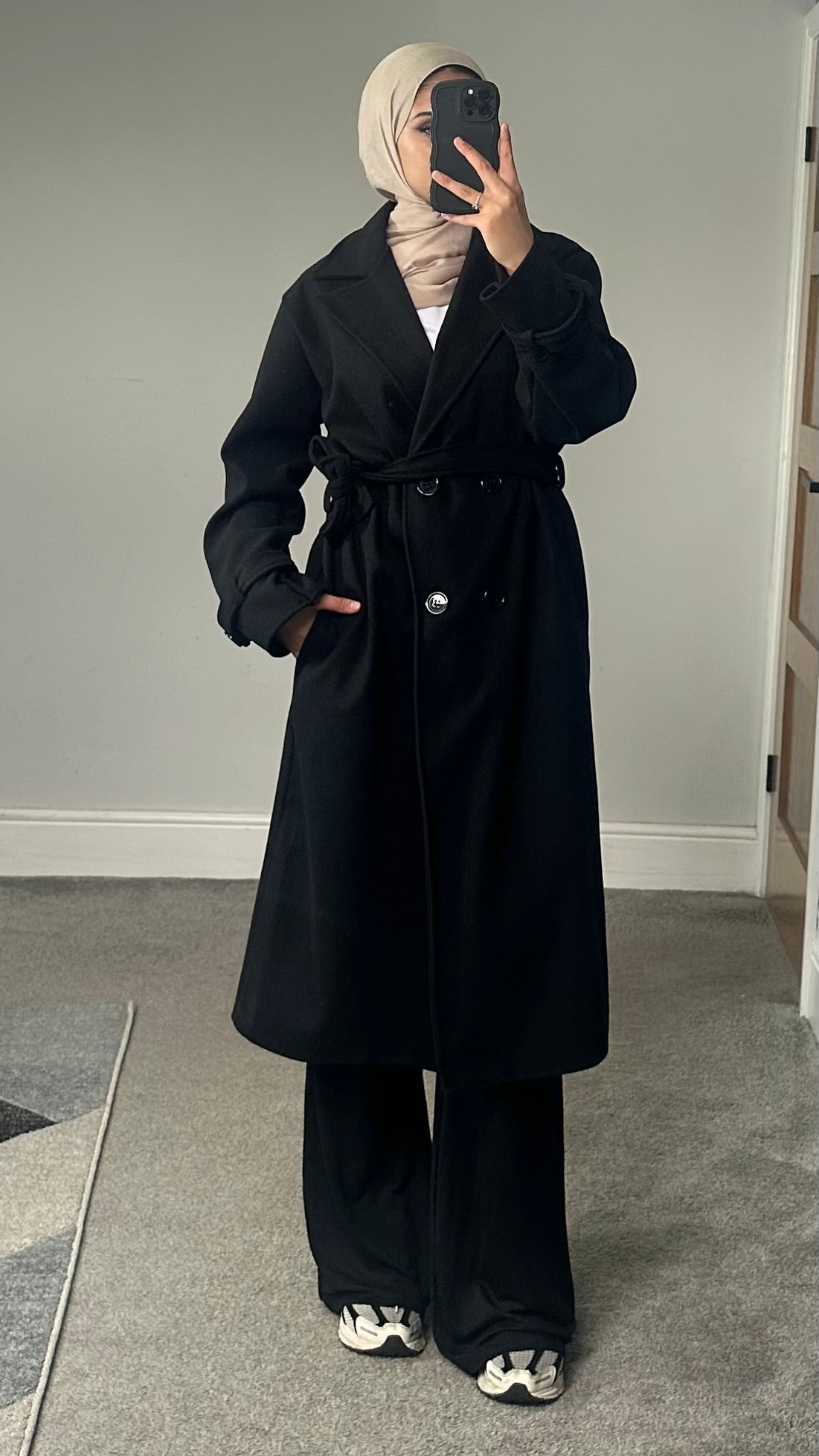 Belted Longline winter coat