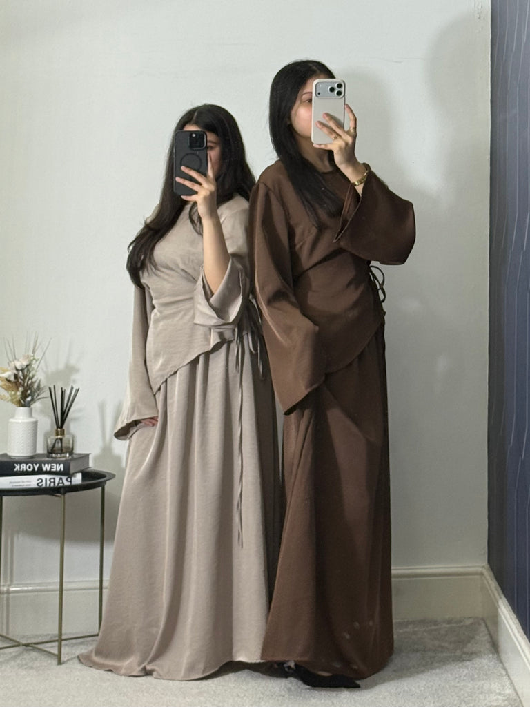 Husna Tie Belted Skirt Set