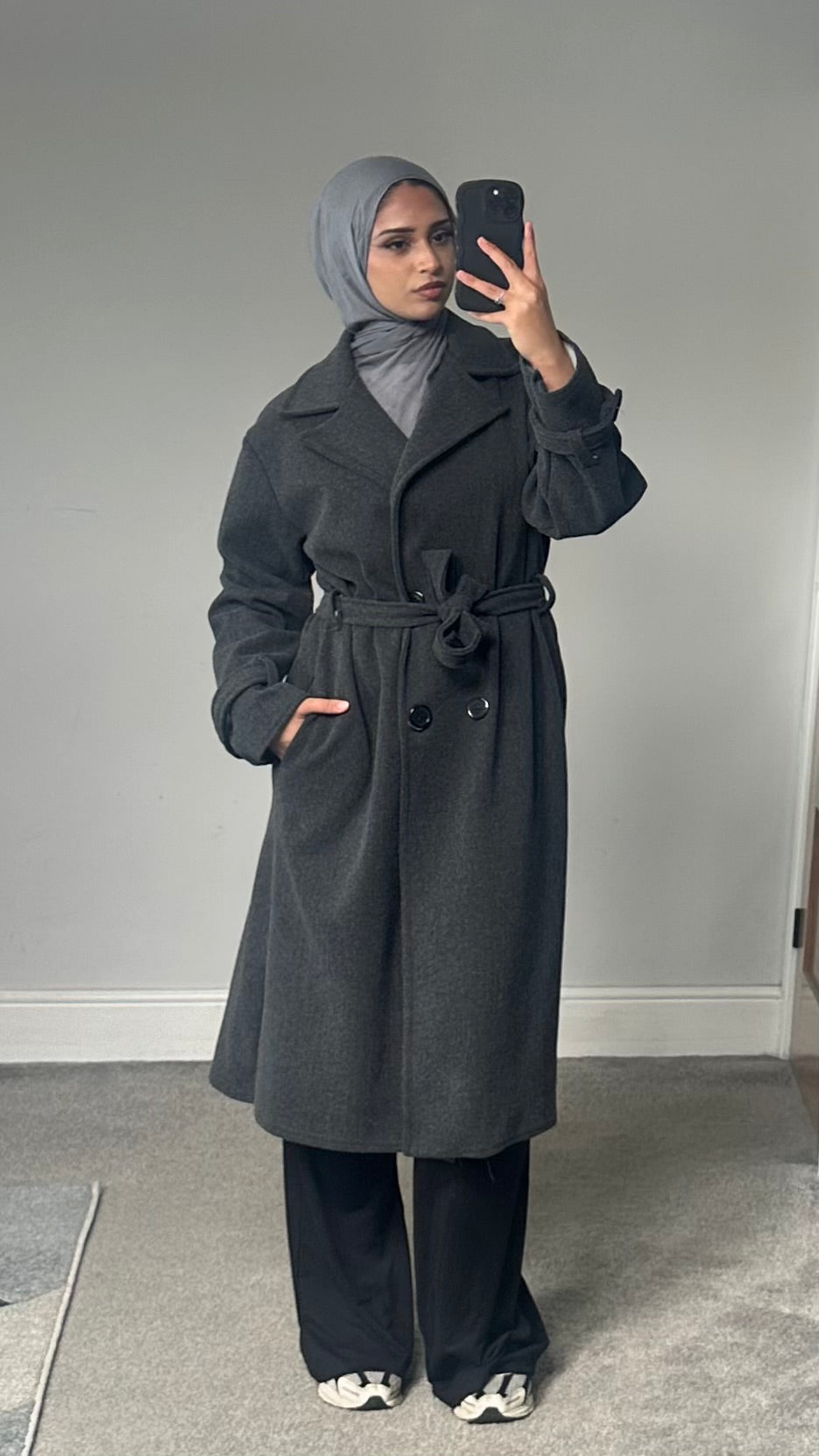 Belted Longline winter coat