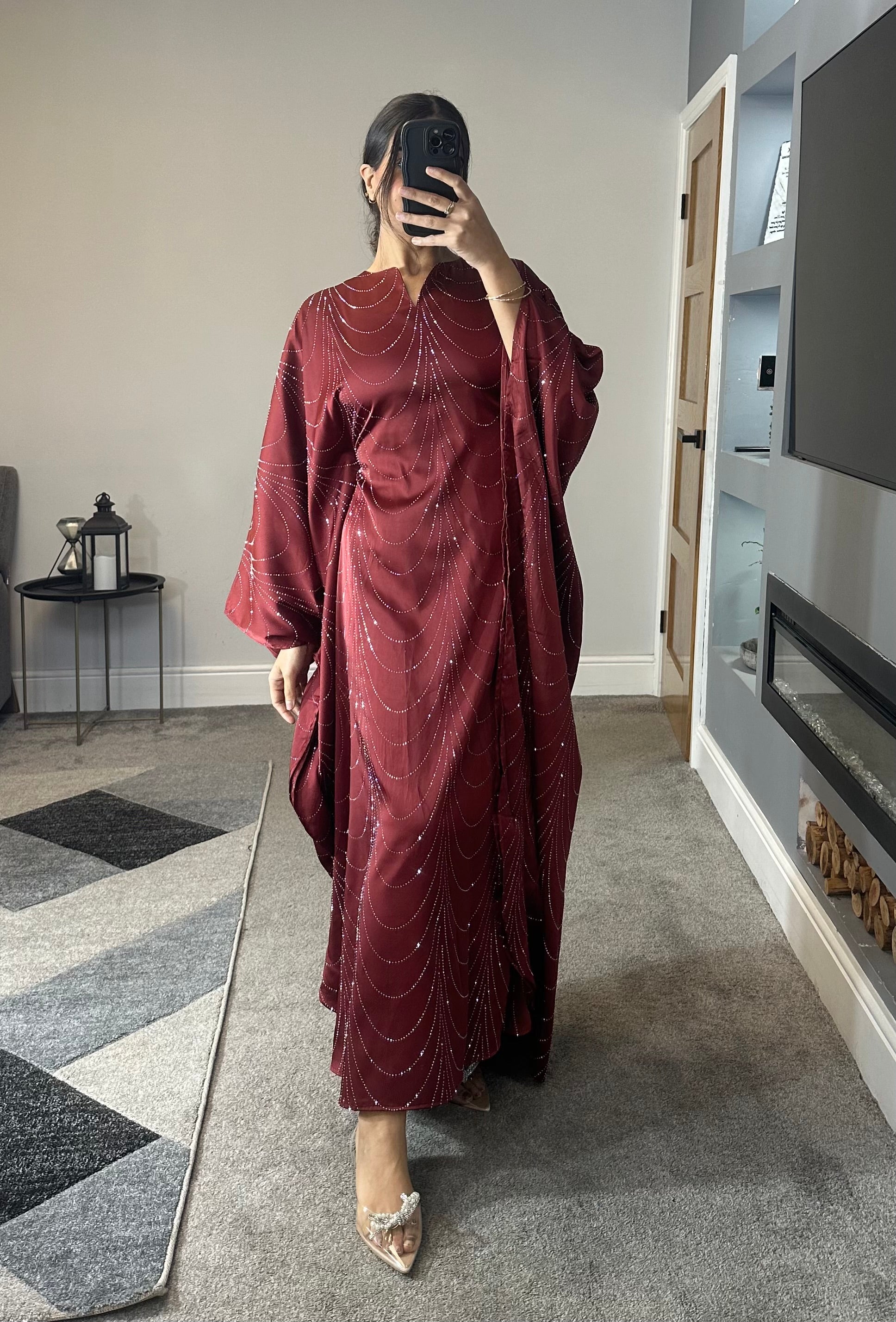 Nabeela Rhinestone Kaftan/Abaya