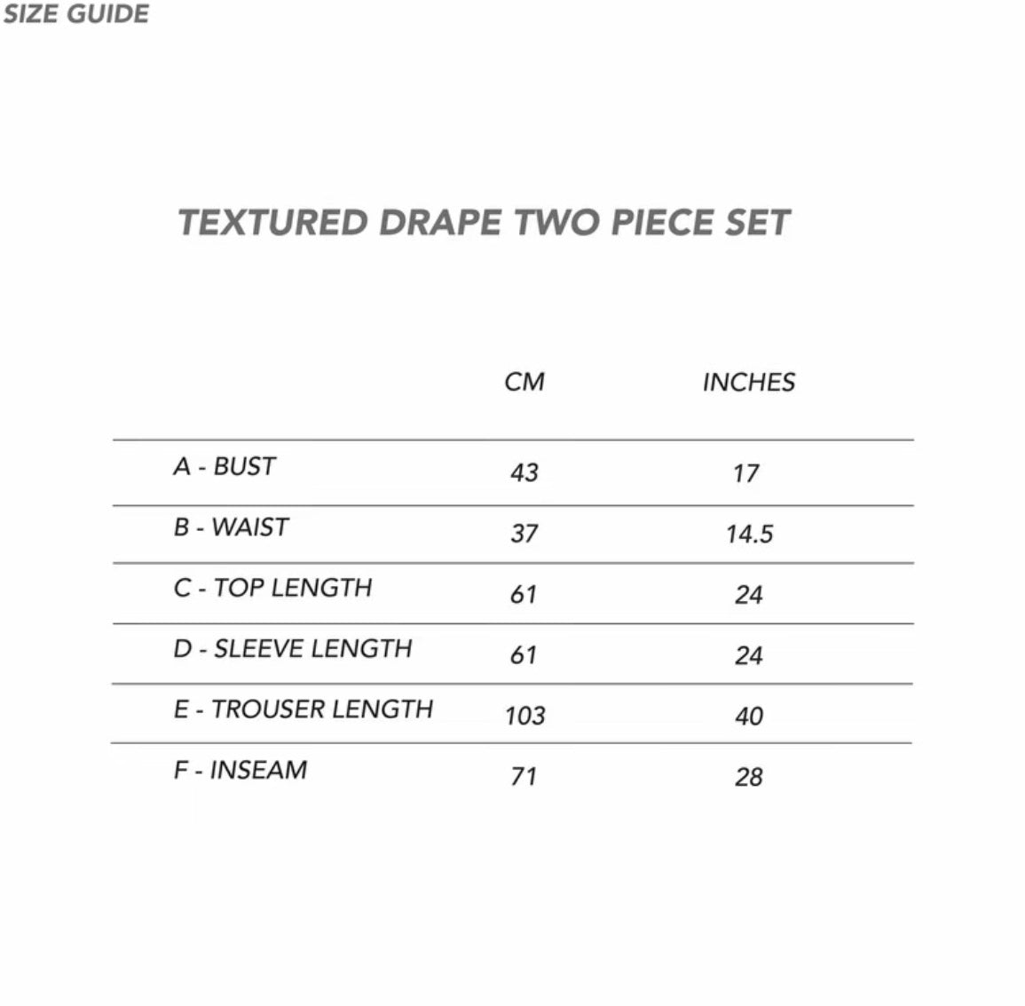 Texture Drape 2 piece Co ord set