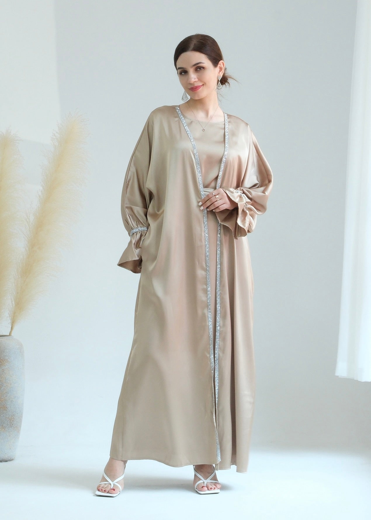 Areeba 2 piece abaya set (Champagne)