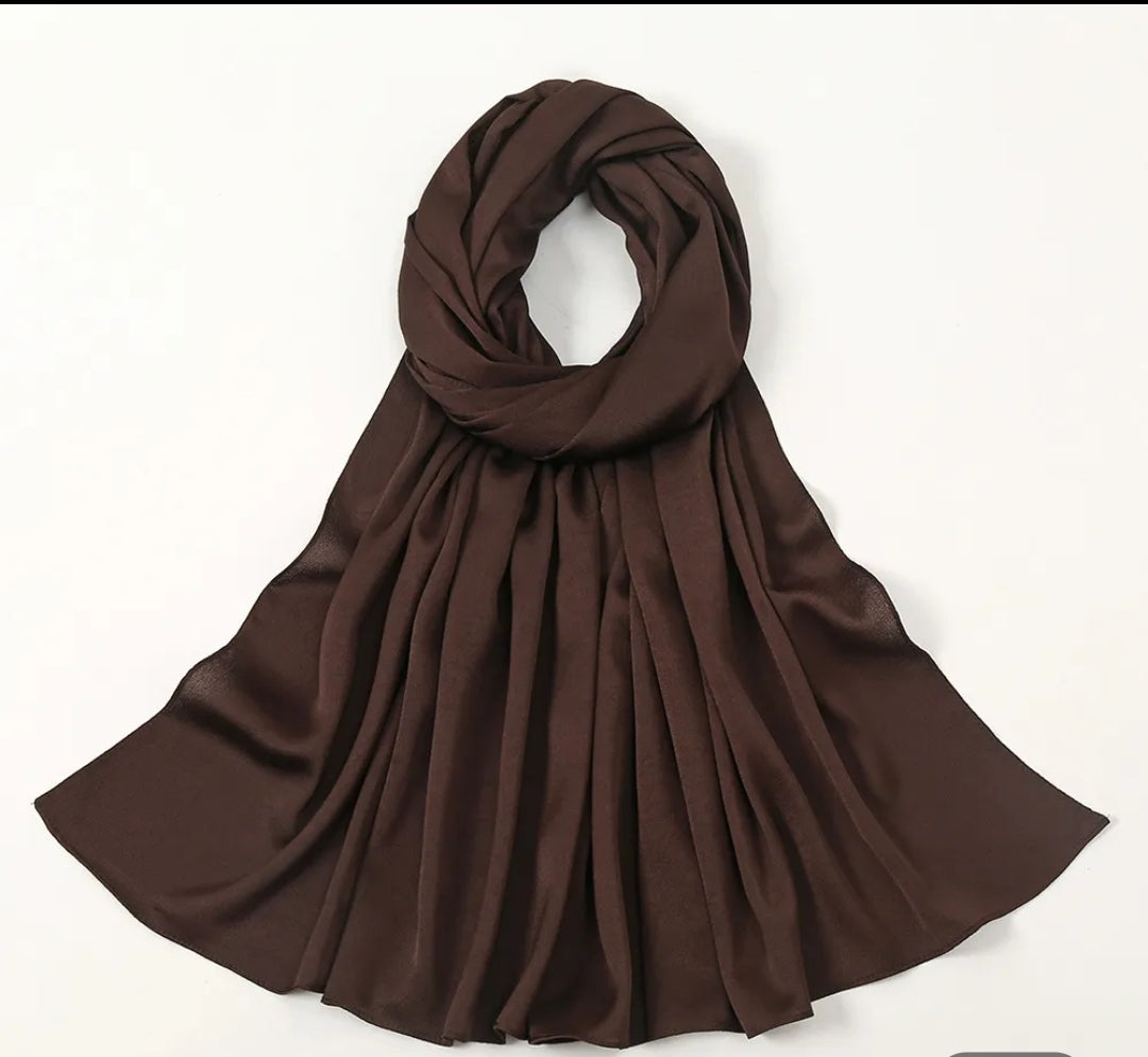 Soft Plain Bubble Satin Silk Hijab