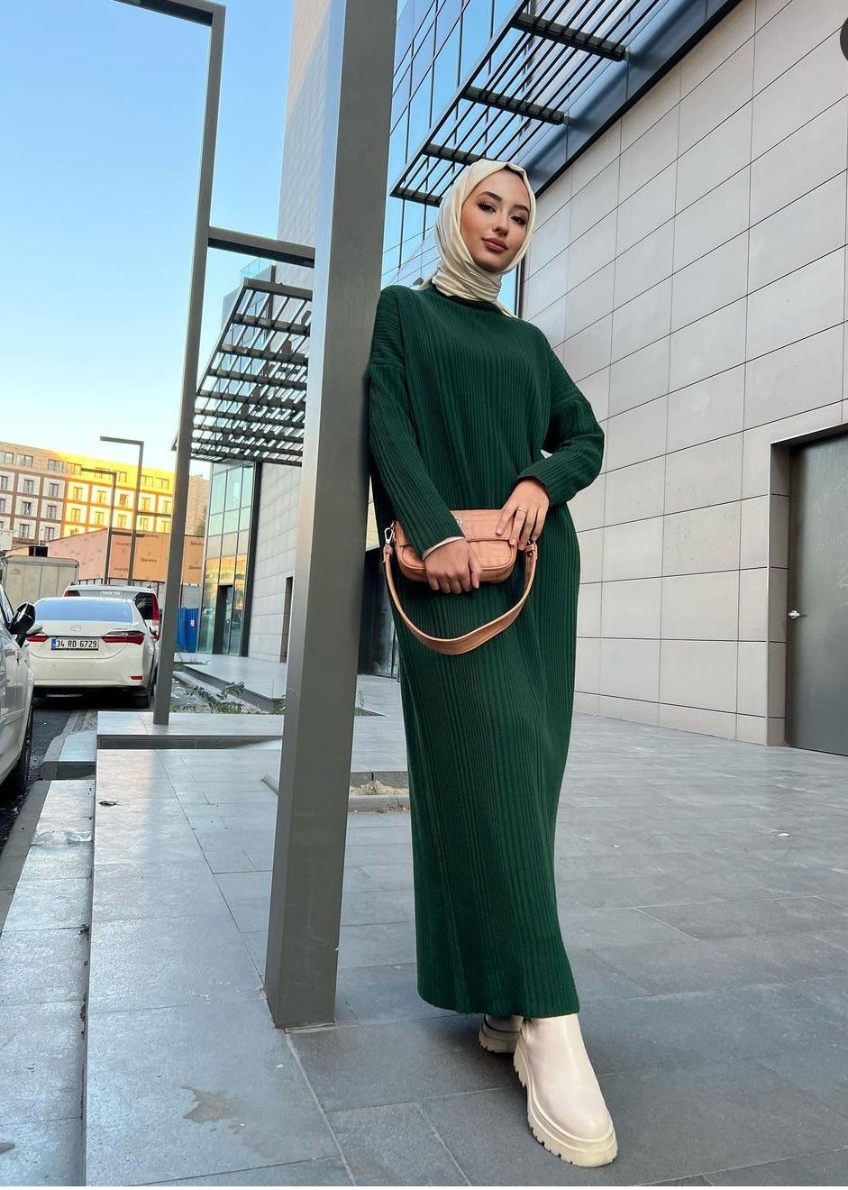 Hira Knitted Maxi Dress /Abaya