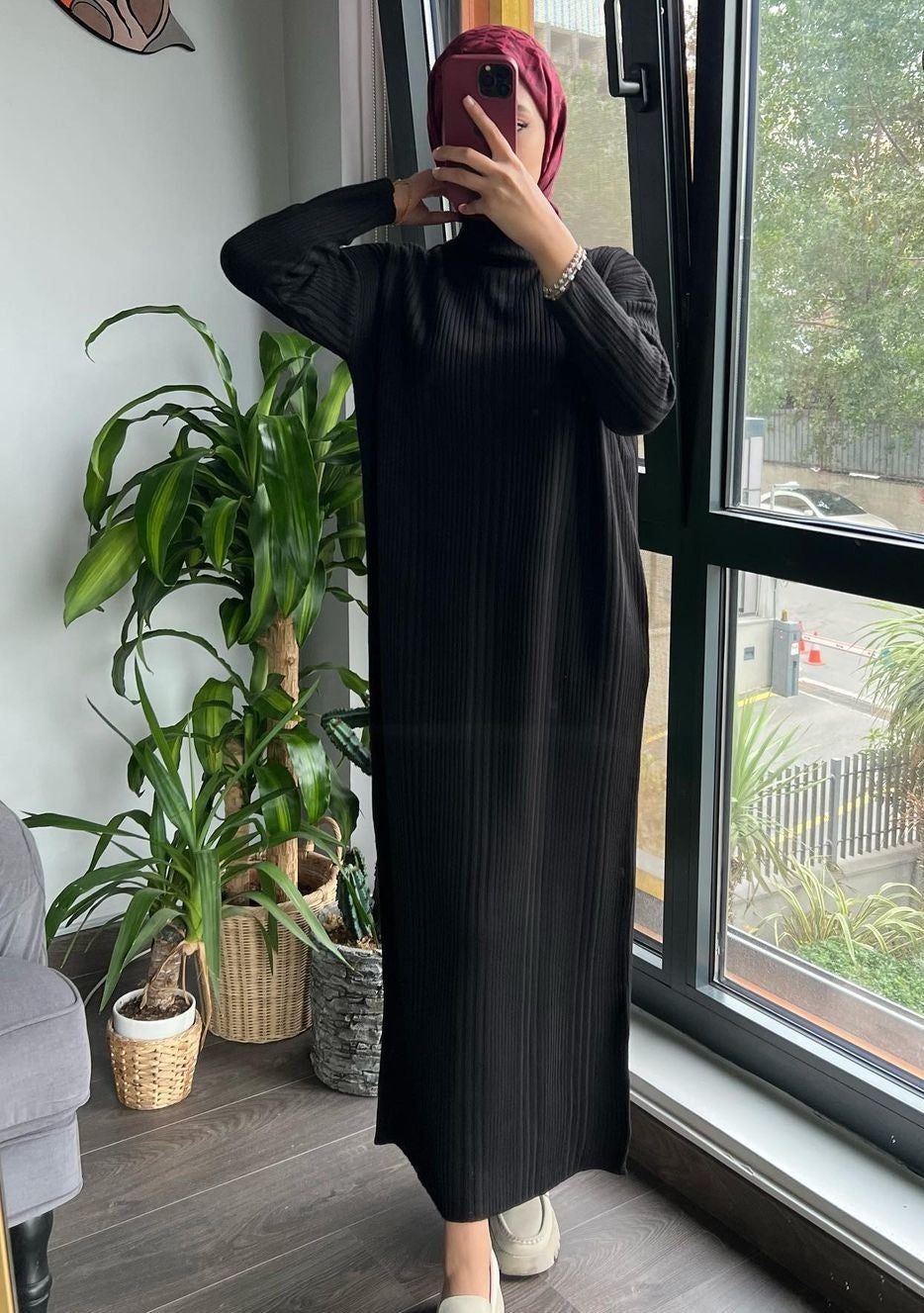 Hira Knitted Maxi Dress /Abaya