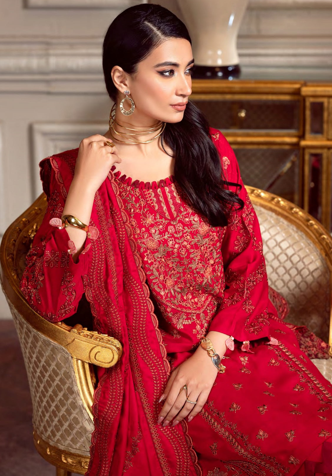 ESHAISHA PREMIUM EMBROIDERED 3PCS UNSTITCHED EAW-518