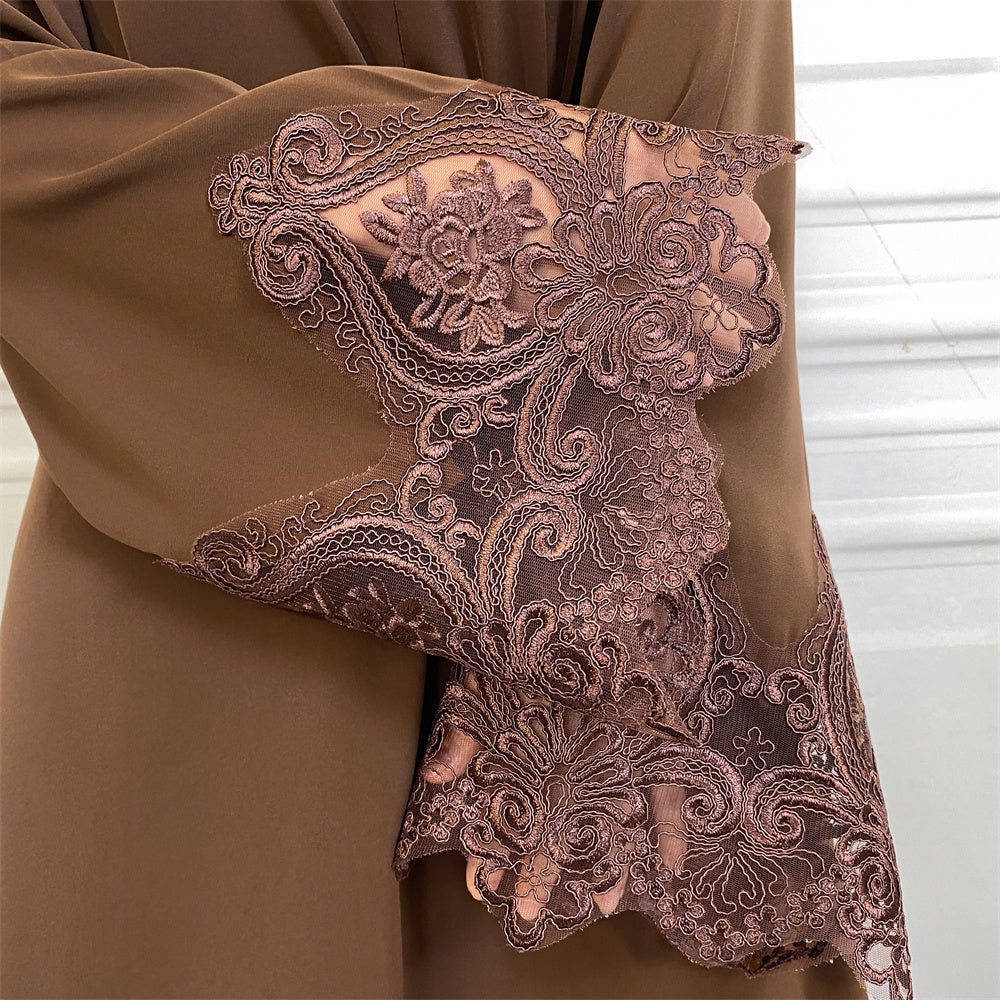 Noor Lace Detail Abaya