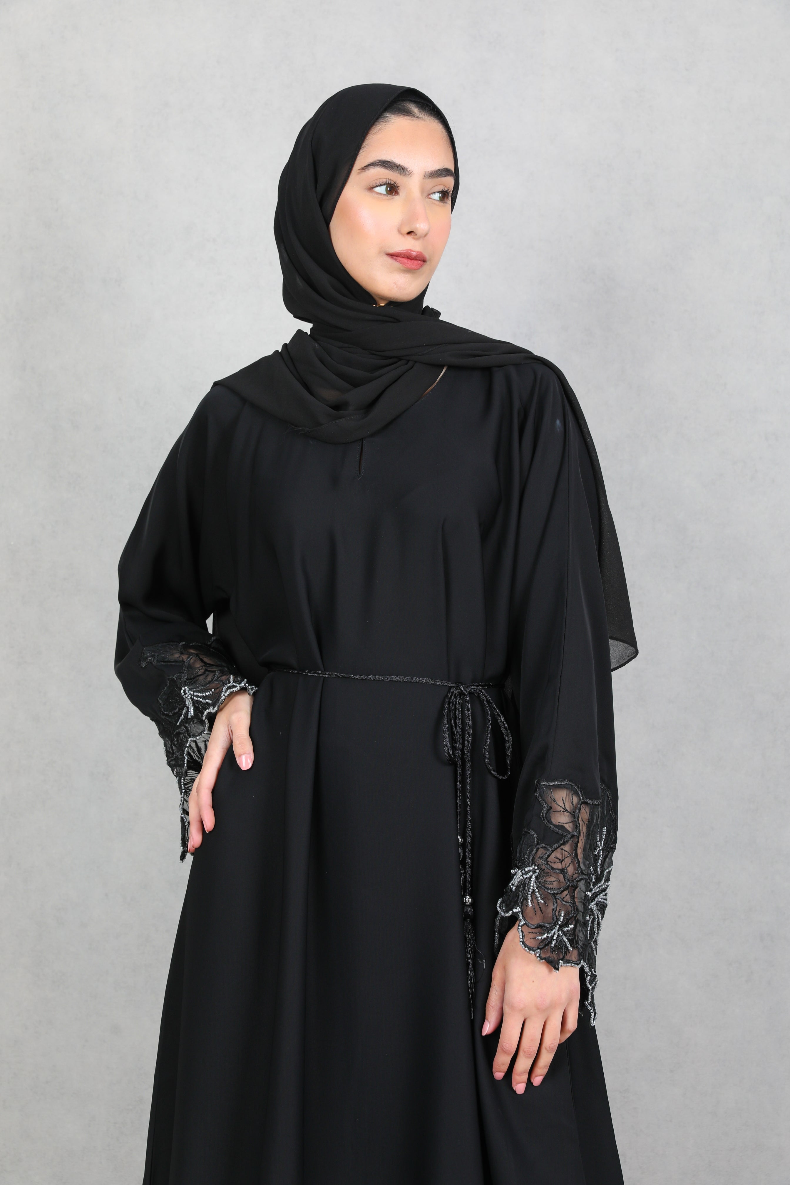 Ammarah Lace Detail Abaya