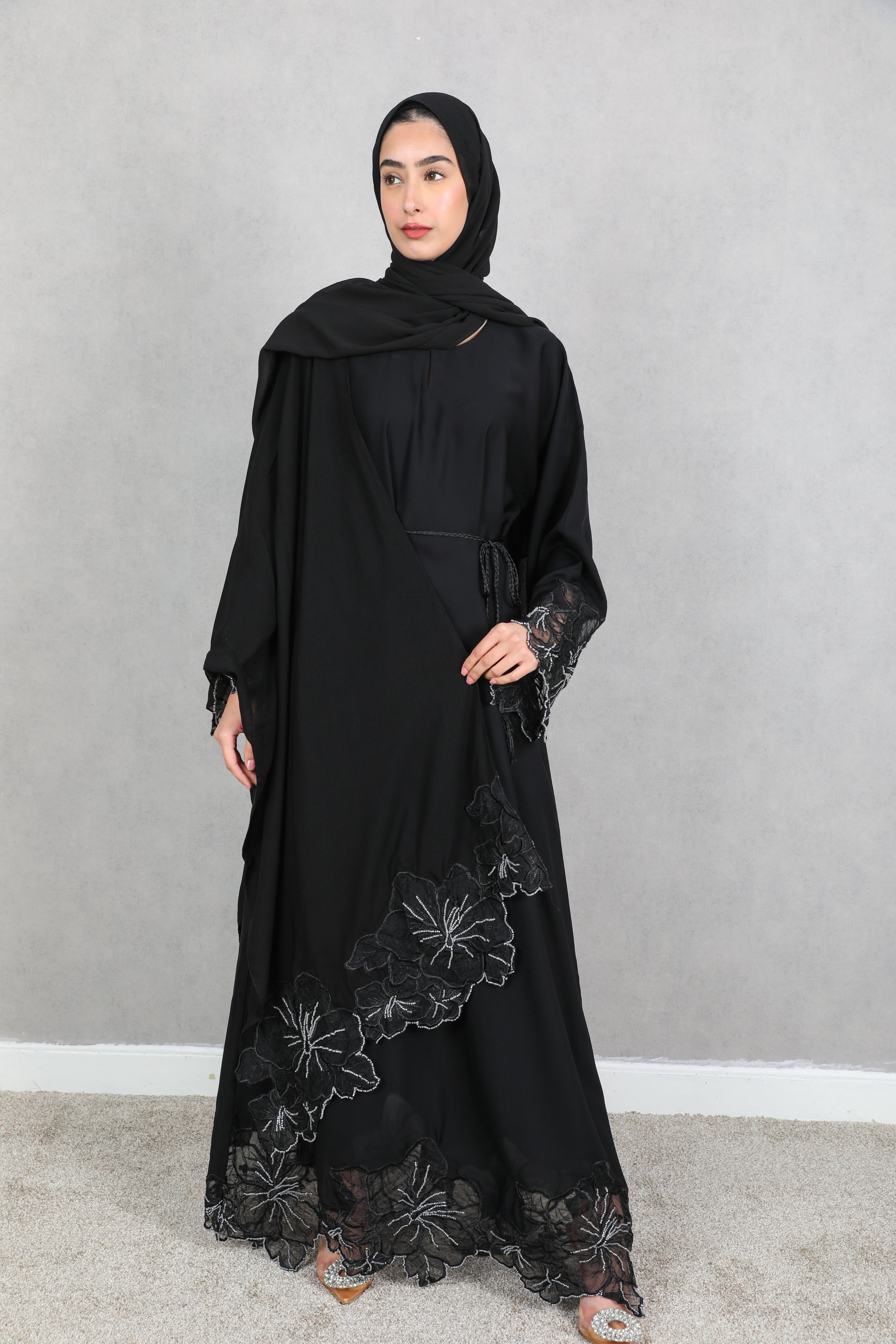 Ammarah Lace Detail Abaya