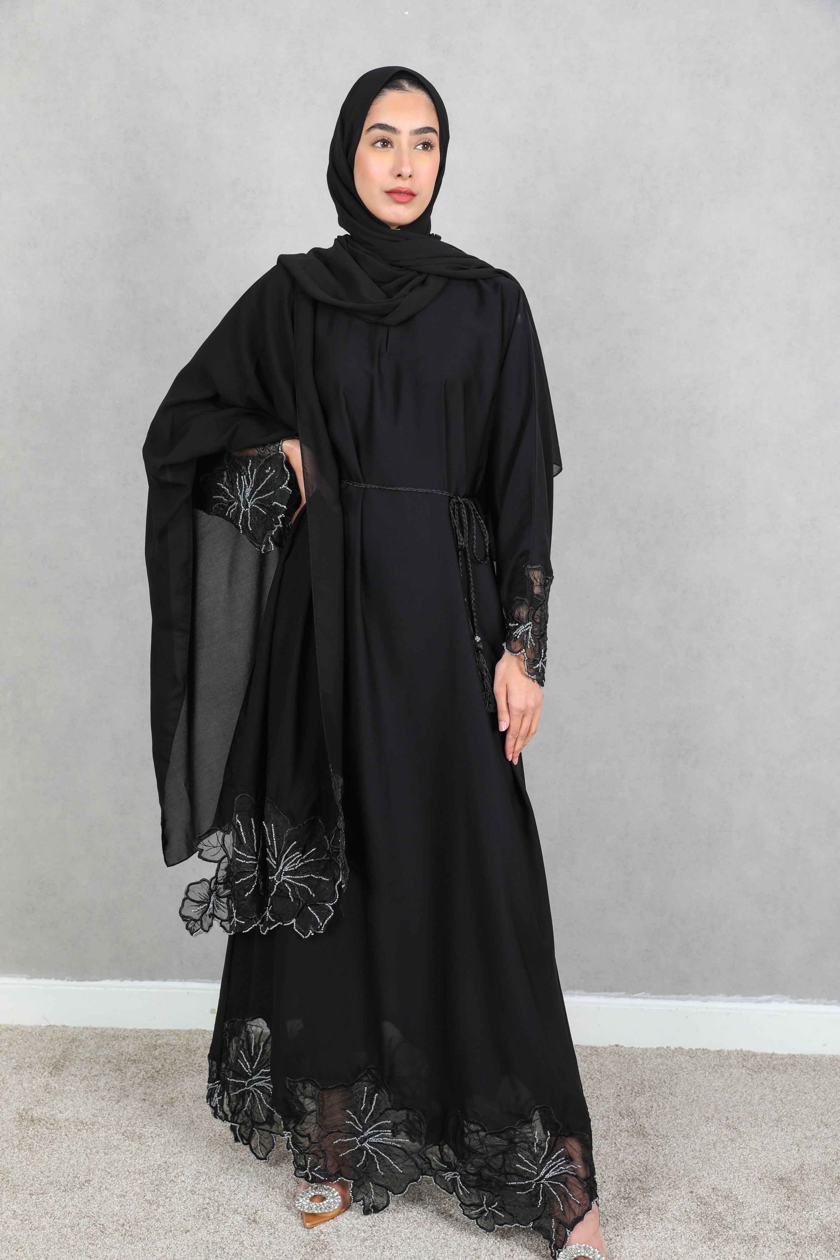 Ammarah Lace Detail Abaya