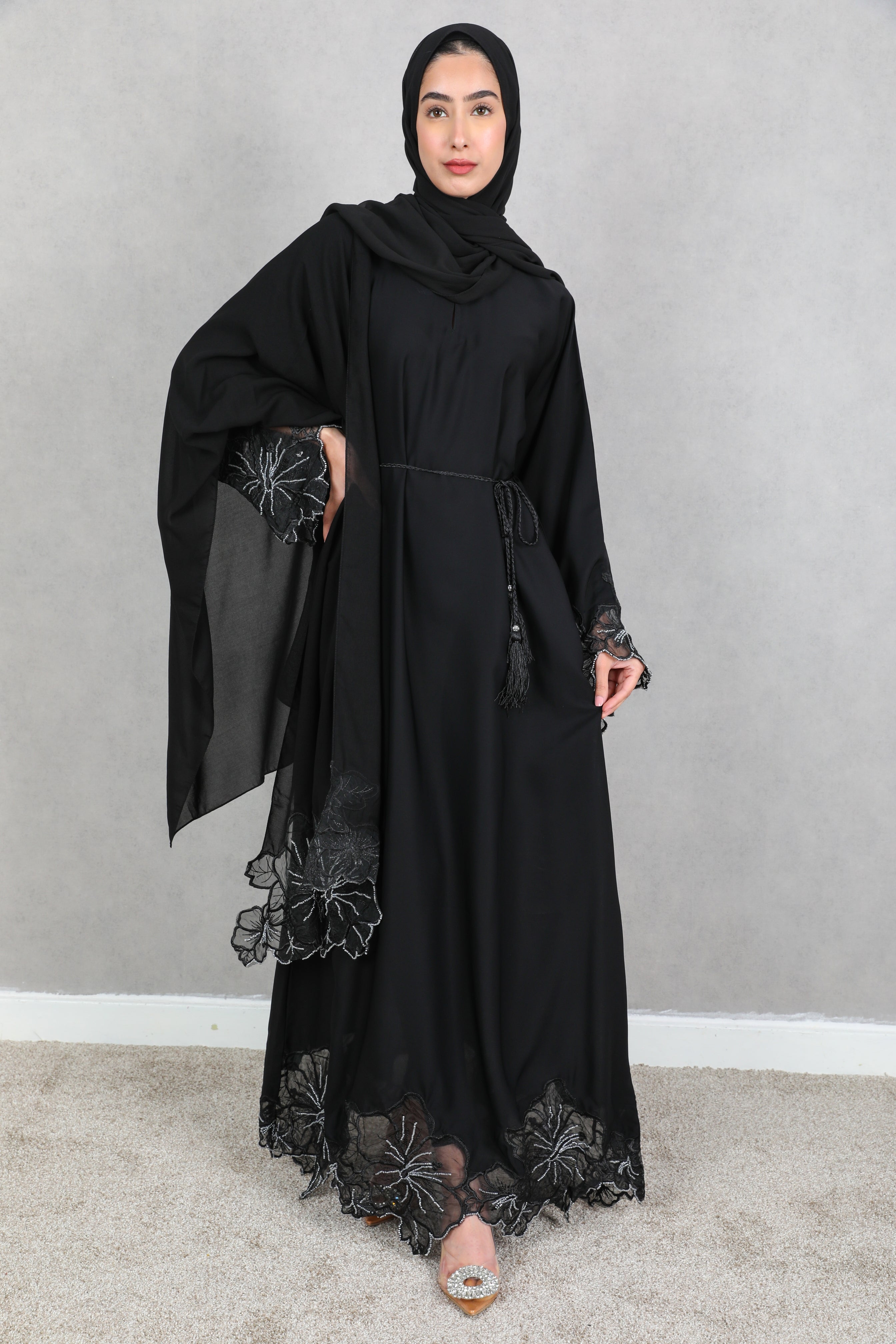 Ammarah Lace Detail Abaya